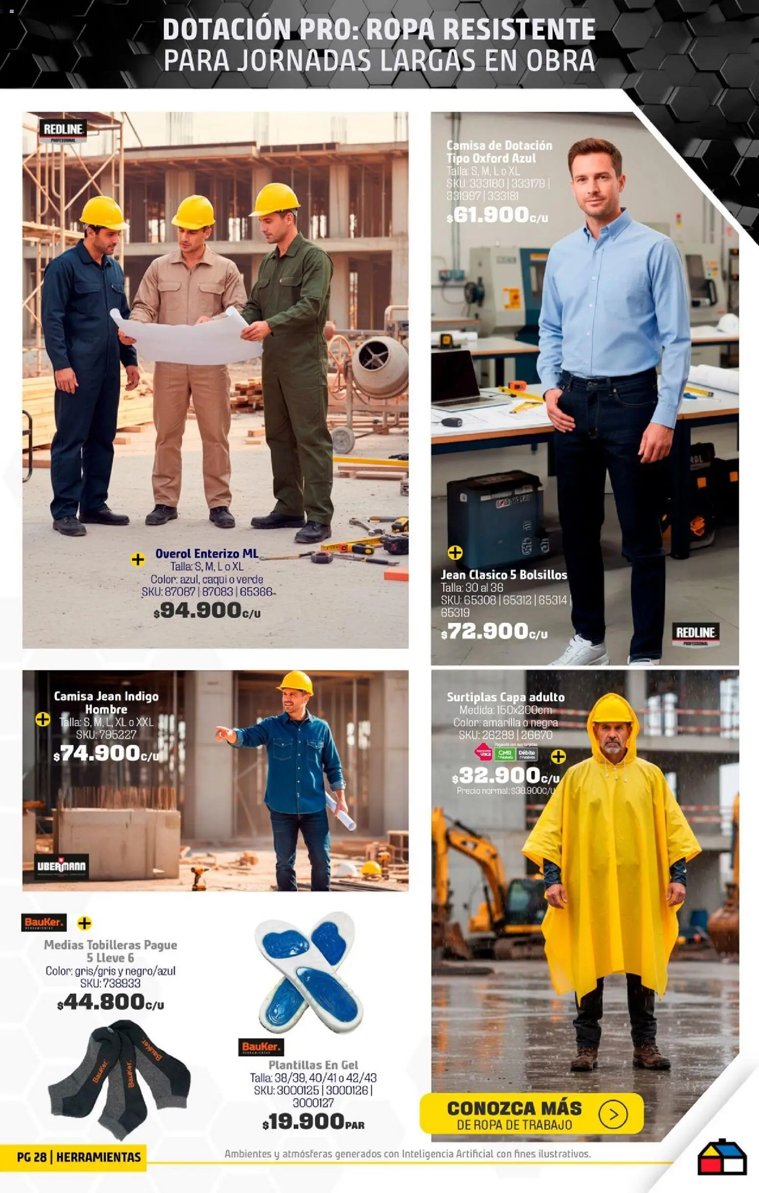 Homecenter revista - valida desde el 11.11.2025 | Página: 28 | Productos: Jean, Overol, Ropa, Enterizo