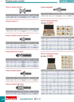 Vista previa de Makita catálogo Accesorios, nuevo folleto de la tienda, válido en México a partir del 08.07.2024 | Página: 244