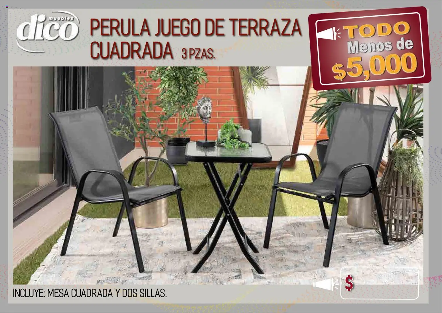Nuevas ofertas de Muebles Dico válidas en toda la República Mexicana desde el 09.04.2026. ¡Encuentra las mejores ofertas en Muebles Dico catálogo Todo menos de 5000 Pacifico! | Página: 72 | Productos: Juego, Mesa