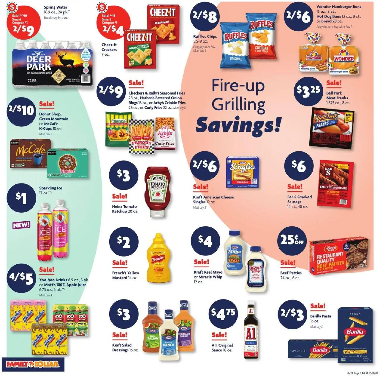 Family Dollar Weekly Ad - valid from 24.08.2025 | Page: 6 | Products: Bread, Pasta, Water, Sausage
