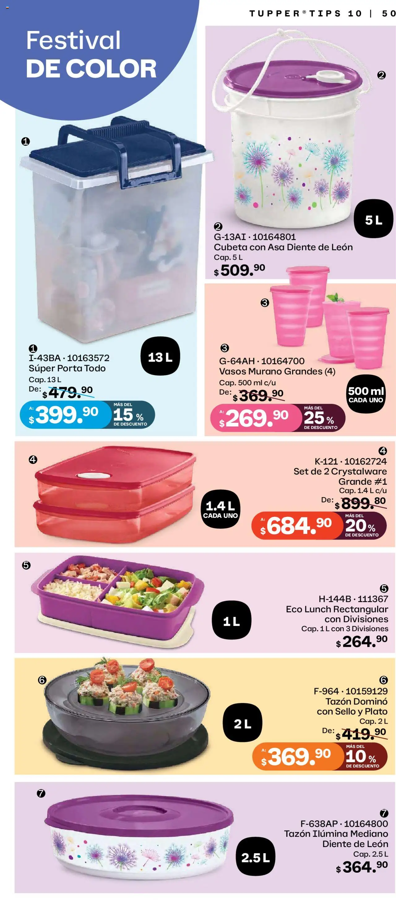 Nuevas ofertas de Tupperware válidas en toda la República Mexicana desde el 08.09.2025. ¡Encuentra las mejores ofertas en Tupperware - Catálogo! | Página: 50 | Productos: Tupper, Vasos