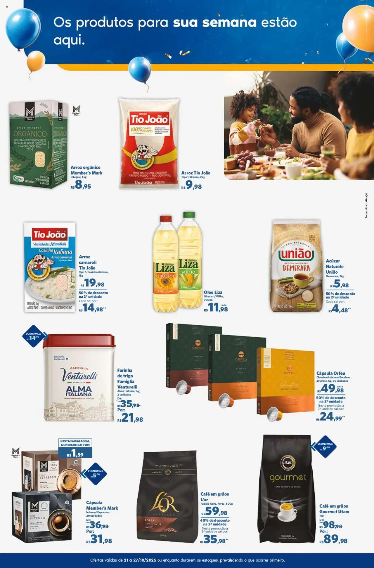 Sam's Club Folheto - válido de 21.10.2025 | Página: 2 | Produtos: Óleo, Café, Arroz, Açúcar