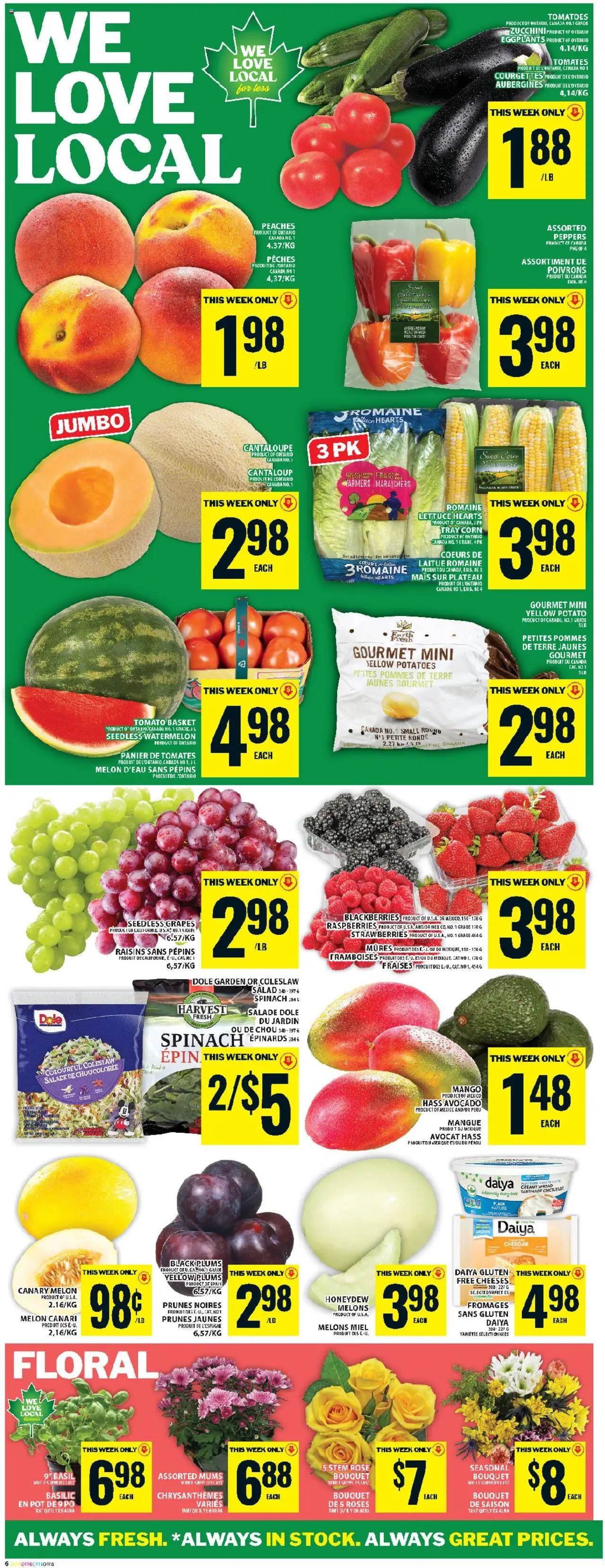 Food Basics flyer valid from 28.08.2025 | Page: 9 | Products: Strawberries, Salad, Potatoes, Tomatoes