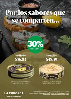 Vista previa de La Europea catálogo Las sardinillas Brīvais Vilnis, nuevo folleto de la tienda, válido en México a partir del 01.10.2025