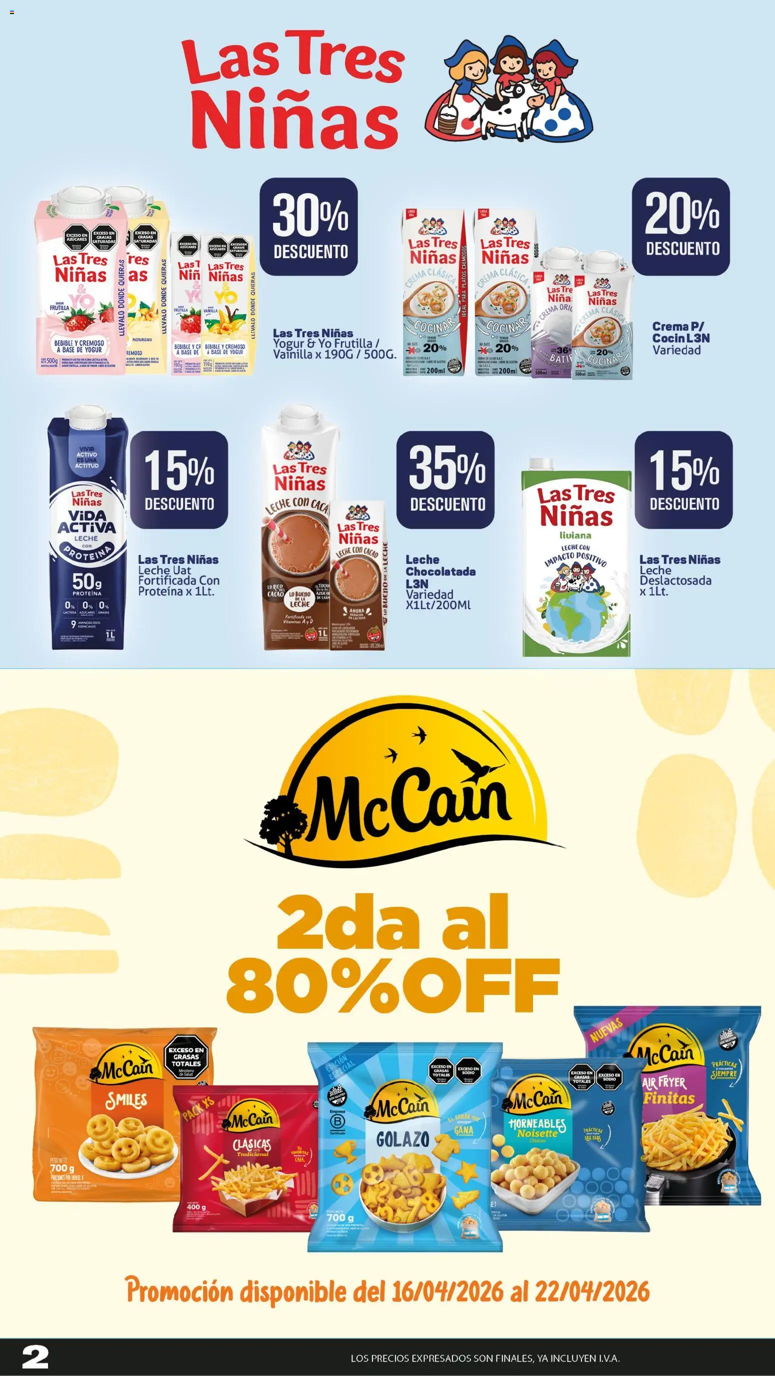 Makro ofertas │ válido desde el 16.04.2026 | Página: 2 | Productos: Crema de leche, Yogur, Cacao, Crema