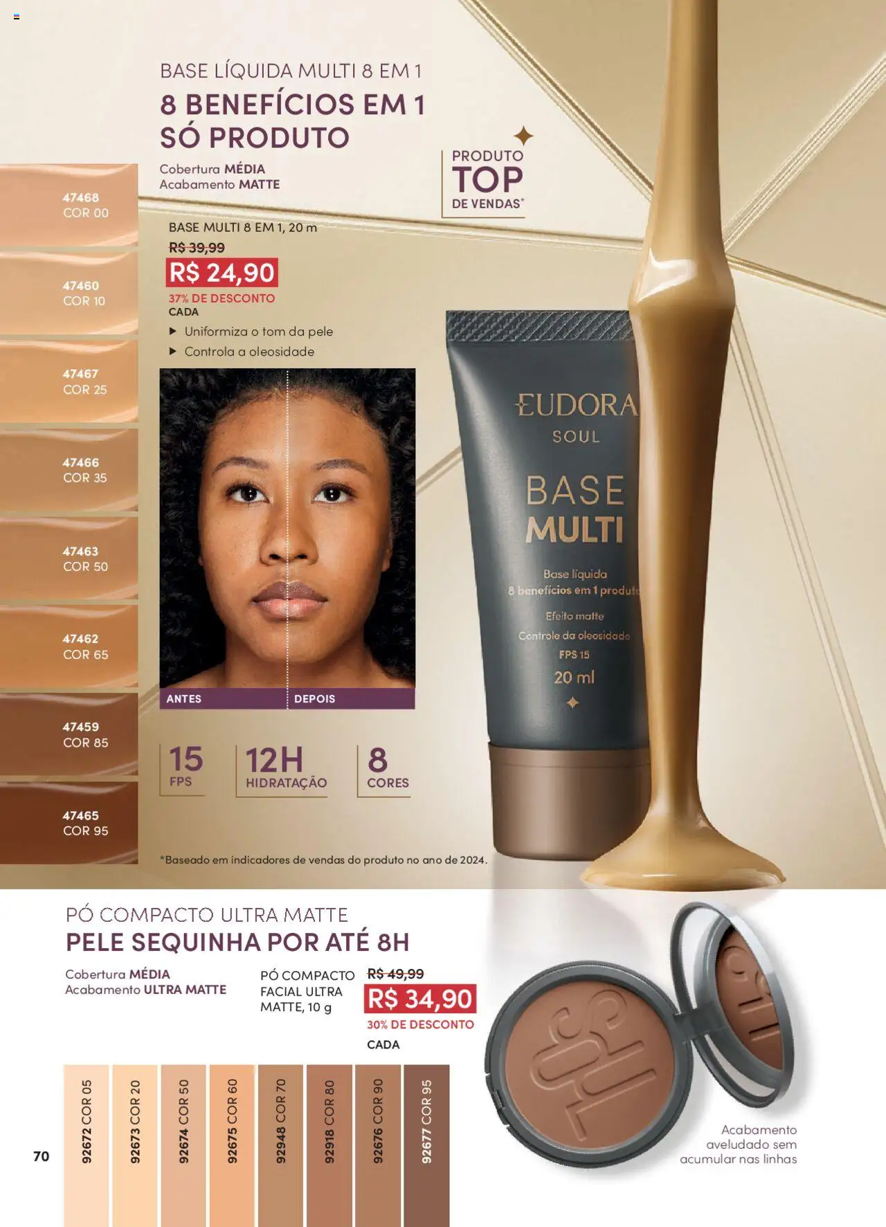 Eudora Folheto - válido de 07.10.2025 | Página: 70 | Produtos: Pó compacto, Pó, Base