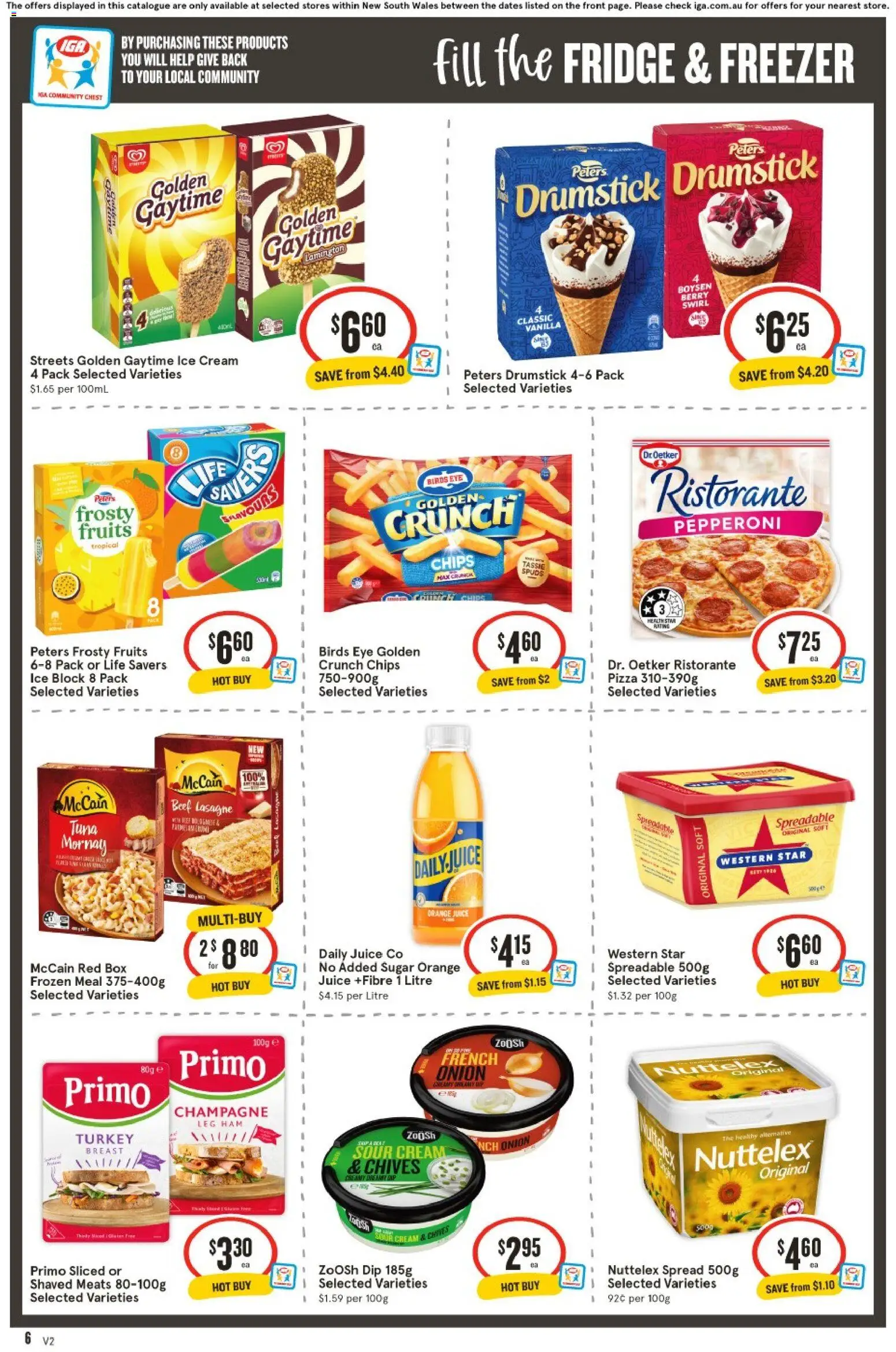 IGA catalogue - valid from 21.01.2026 | Page: 6 | Products: Pizza, Ice cream, Fruits, Fridge