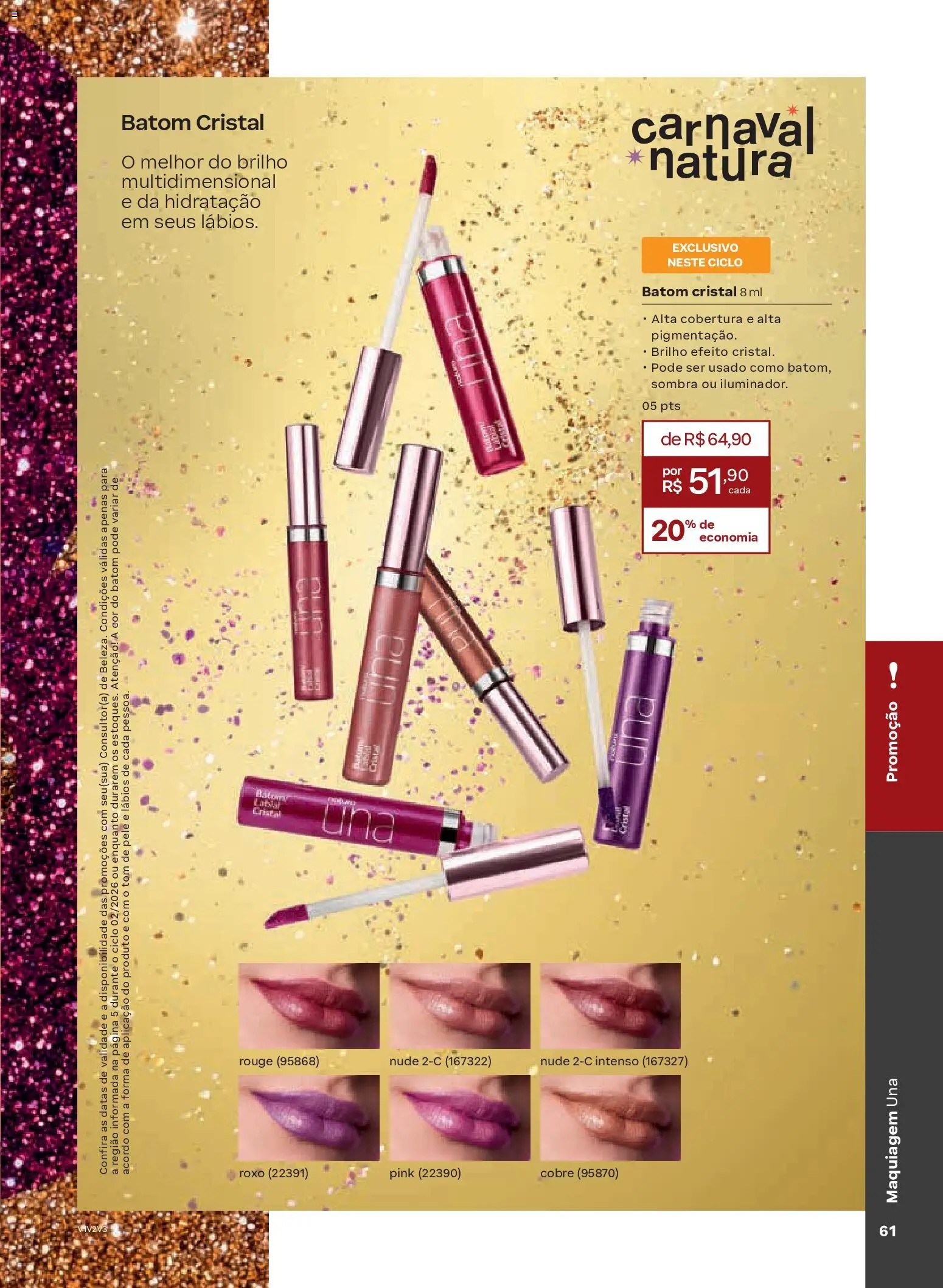 Natura Folheto - válido de 13.01.2026 | Página: 61 | Produtos: Maquiagem, Batom