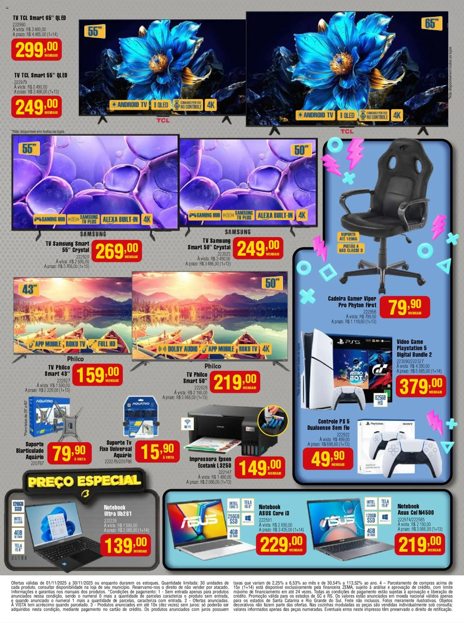 Berlanda Folheto - válido de 01.11.2025 | Página: 23 | Produtos: Notebook, Tela, Impressora, Vídeo