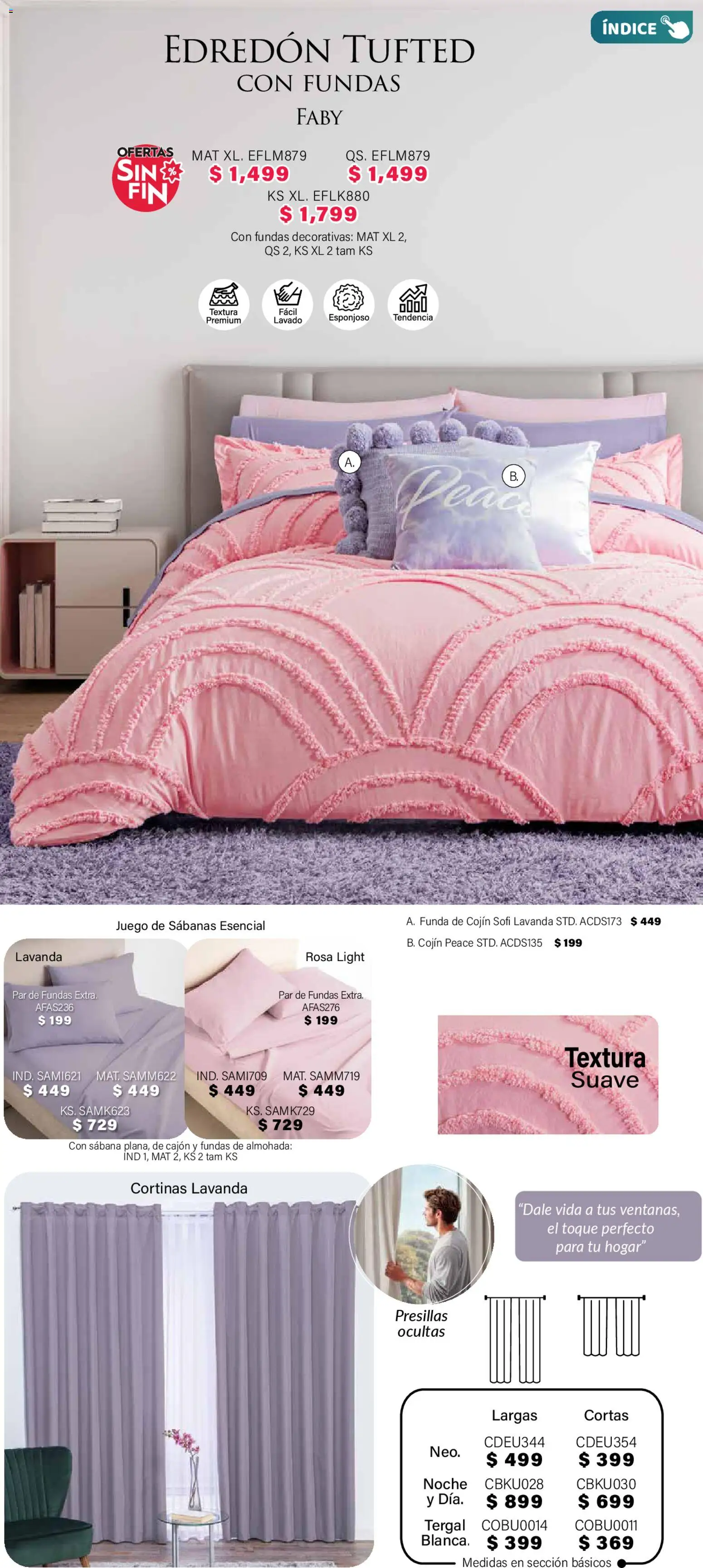 Nuevas ofertas de Colchas Concord válidas en toda la República Mexicana desde el 01.11.2025. ¡Encuentra las mejores ofertas en Colchas Concord Buen Fin! | Página: 135 | Productos: Funda, Almohada, Sabanas, Cortinas