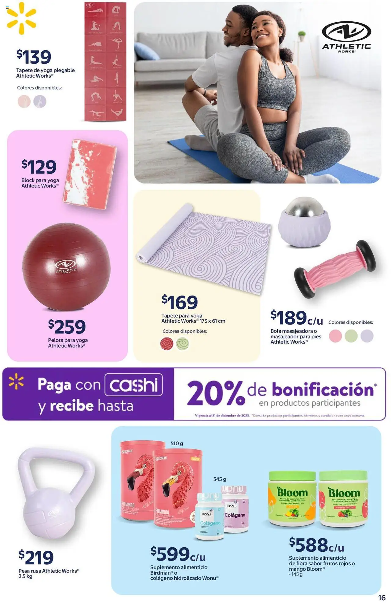 Nuevas ofertas de Walmart válidas en toda la República Mexicana desde el 19.09.2025. ¡Encuentra las mejores ofertas en Walmart - Folleto la belleza! | Página: 16 | Productos: Pelota, Mango, Pesa, Tapete