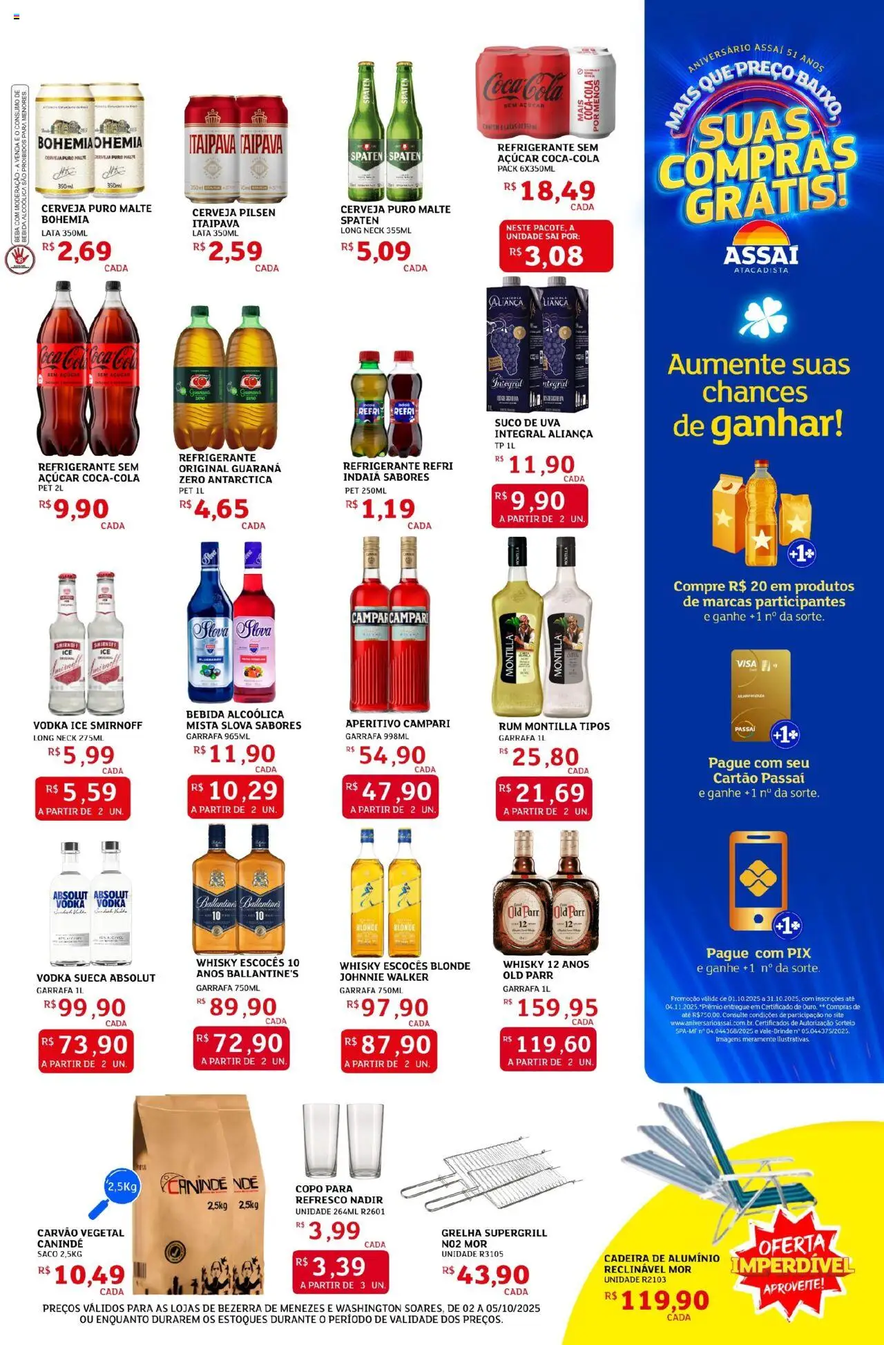Assaí Atacadista Folheto - válido de 02.10.2025 | Página: 5 | Produtos: Refresco, Guaraná, Aliança, Açúcar