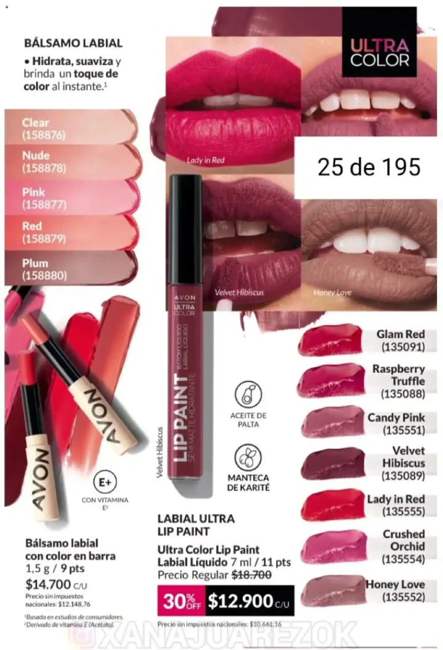 Catálogo AVON Campaña 1/2026 │ válido desde el 01.01.2026 | Página: 20 | Productos: Aceite, Bálsamo, Palta, Manteca