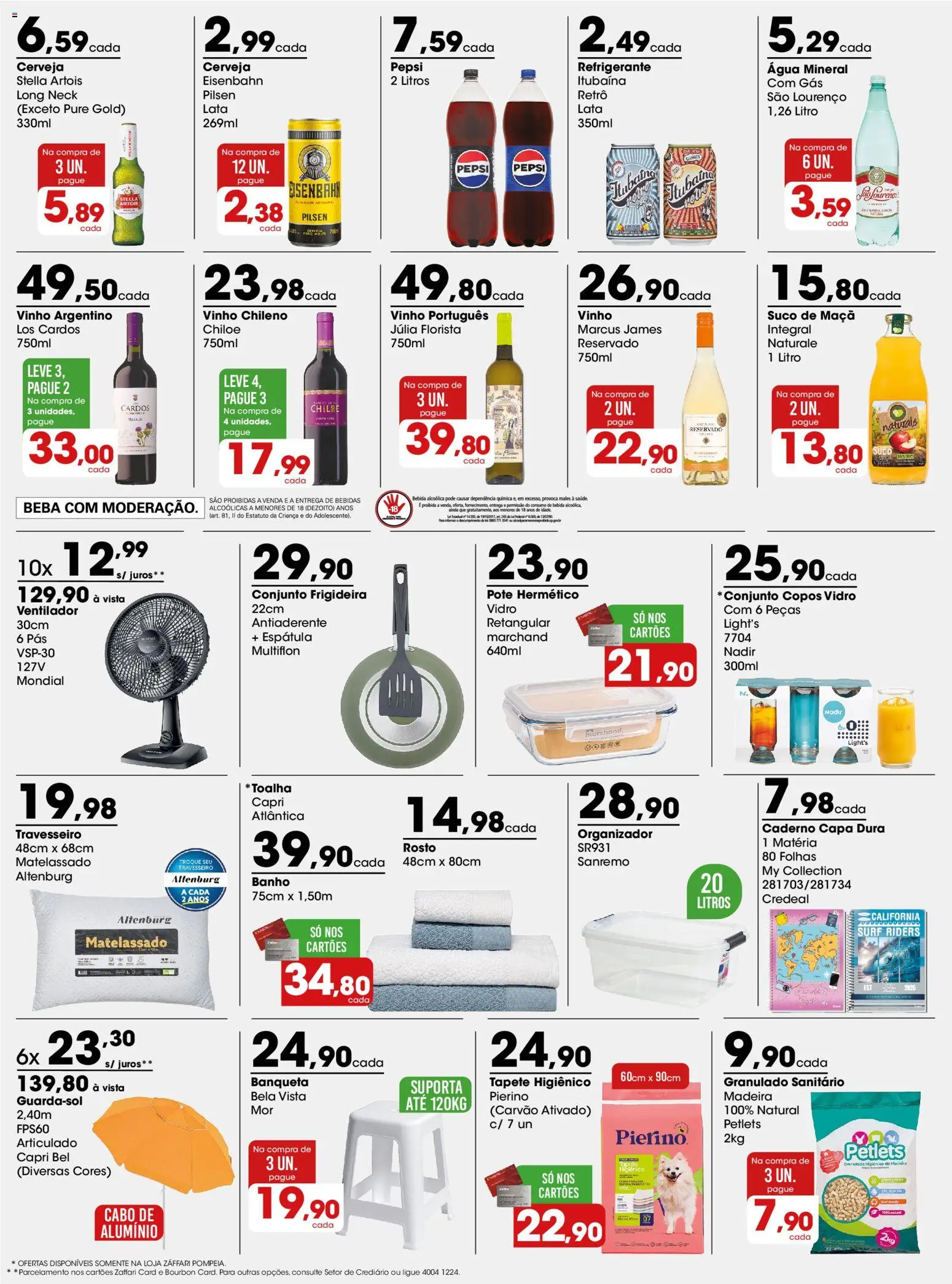 Zaffari Folheto - válido de 03.02.2026 | Página: 3 | Produtos: Suco, Vinho, Tapete higiênico, Copos