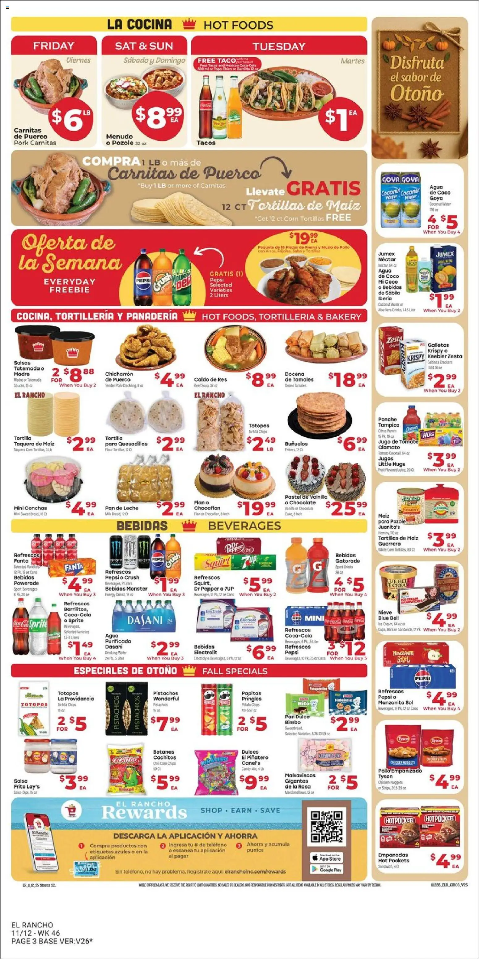 El Rancho Weekly Ad - valid from 12.11.2025 | Page: 3 | Products: Pork, Beef, Water, Pepper