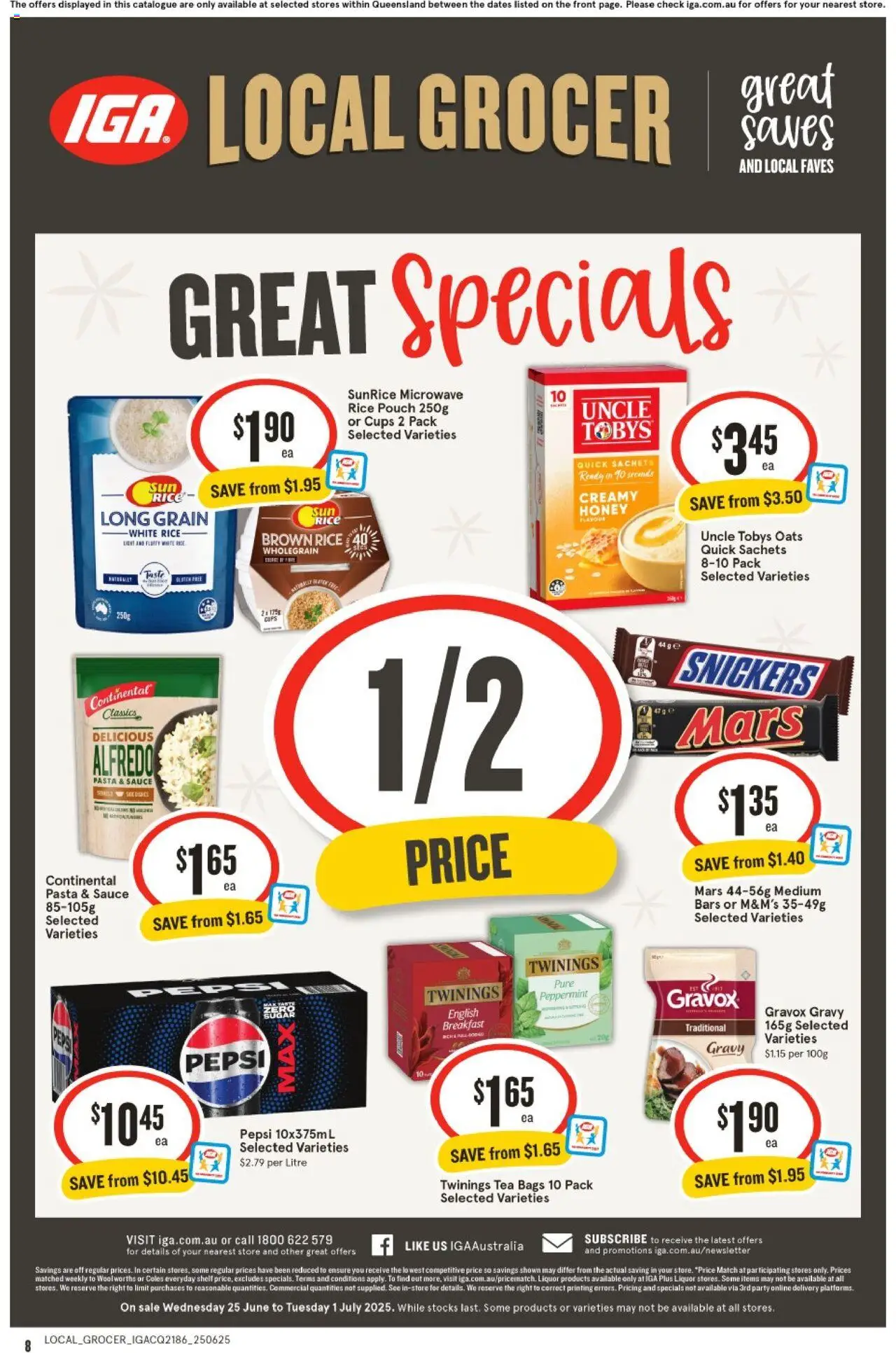 IGA catalogue - valid from 25.06.2025 | Page: 8 | Products: Shelf, Pepsi, Pasta, Microwave