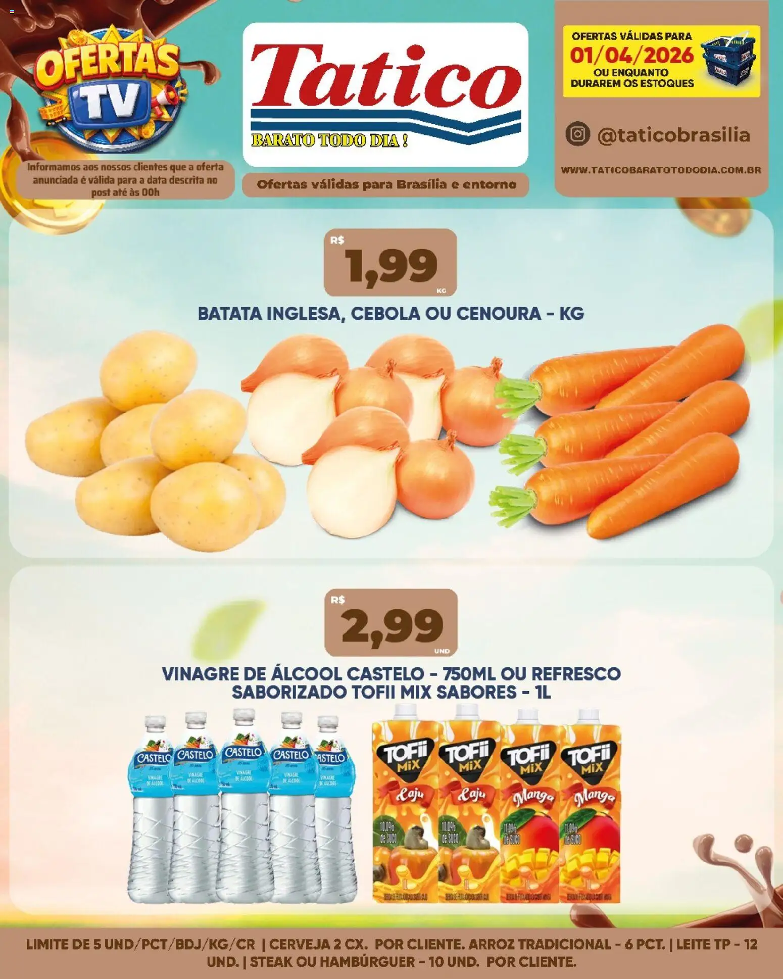 Tatico Folheto - válido de 02.04.2026 | Página: 13 | Produtos: Caju, Refresco, Cenoura, Hambúrguer