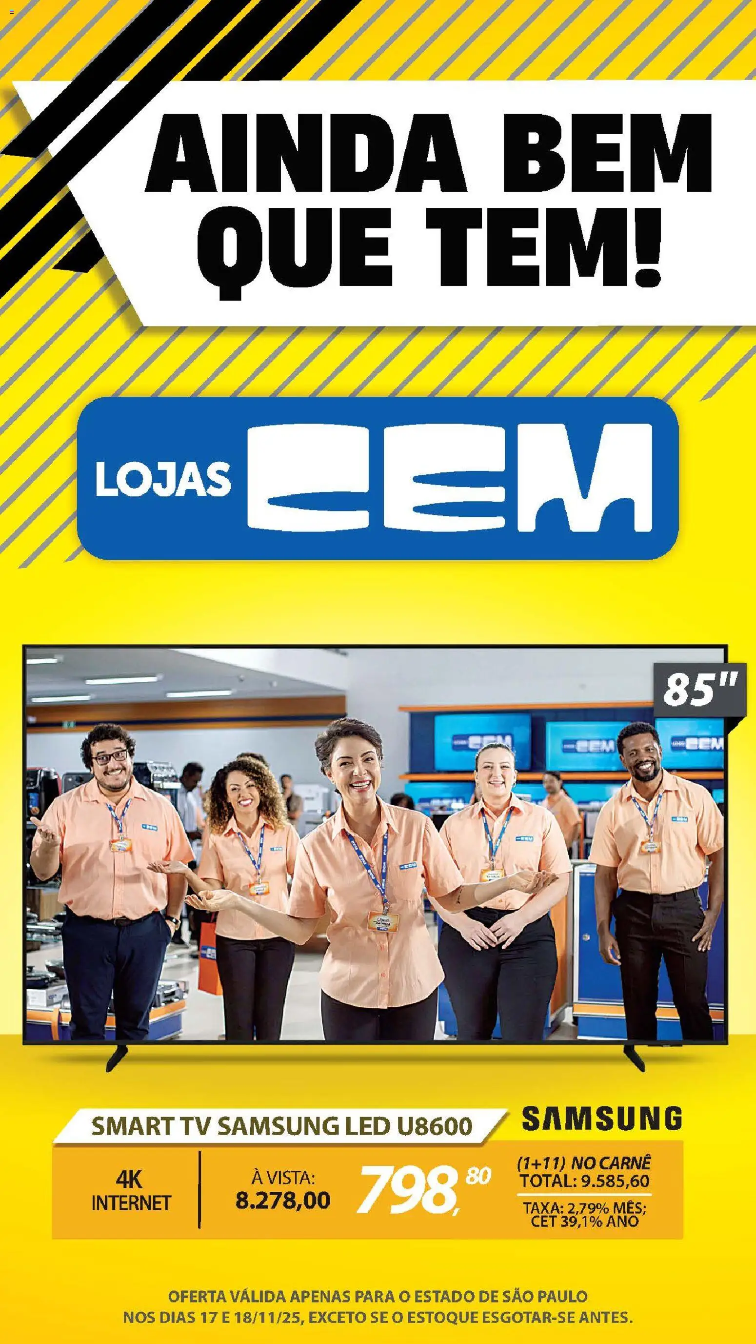 Lojas Cem Folheto - válido de 17.11.2025 | Página: 20 | Produtos: smart TV, Tv, Carne
