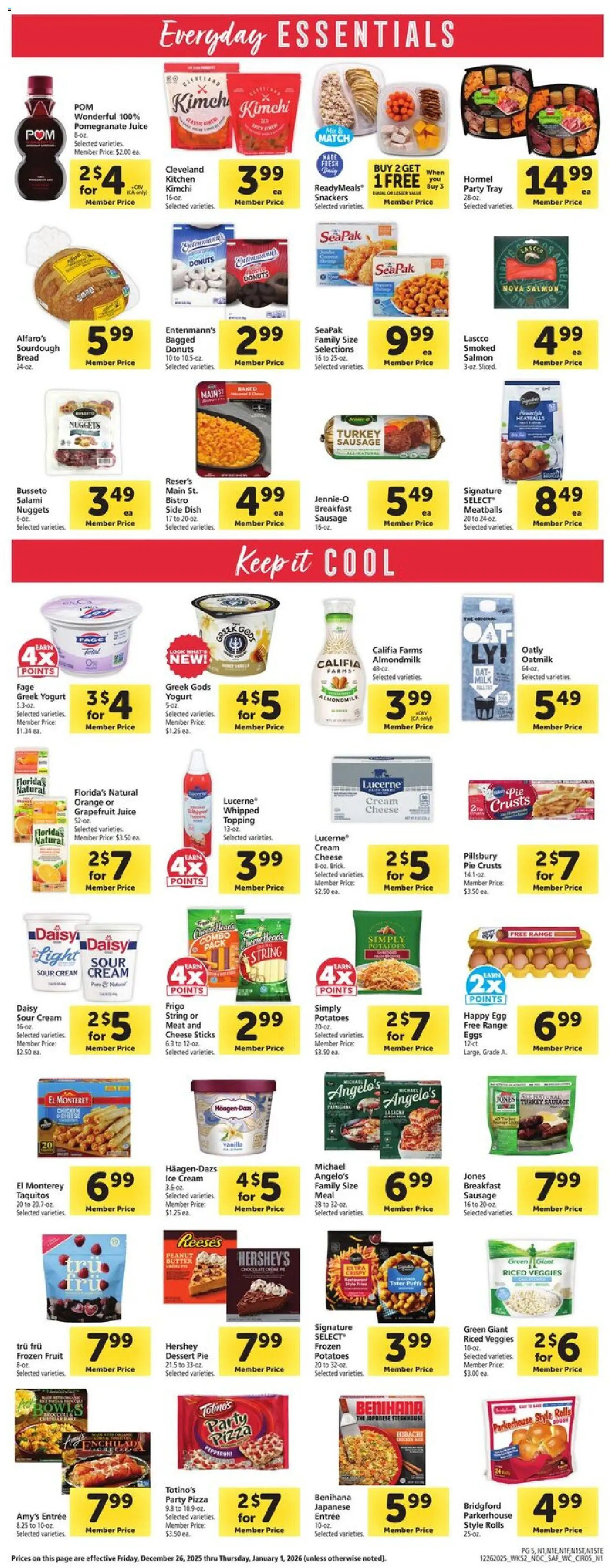 Safeway Weekly Ad - valid from 26.12.2025 | Page: 5 | Products: Salami, Pizza, Sour cream, Sausage