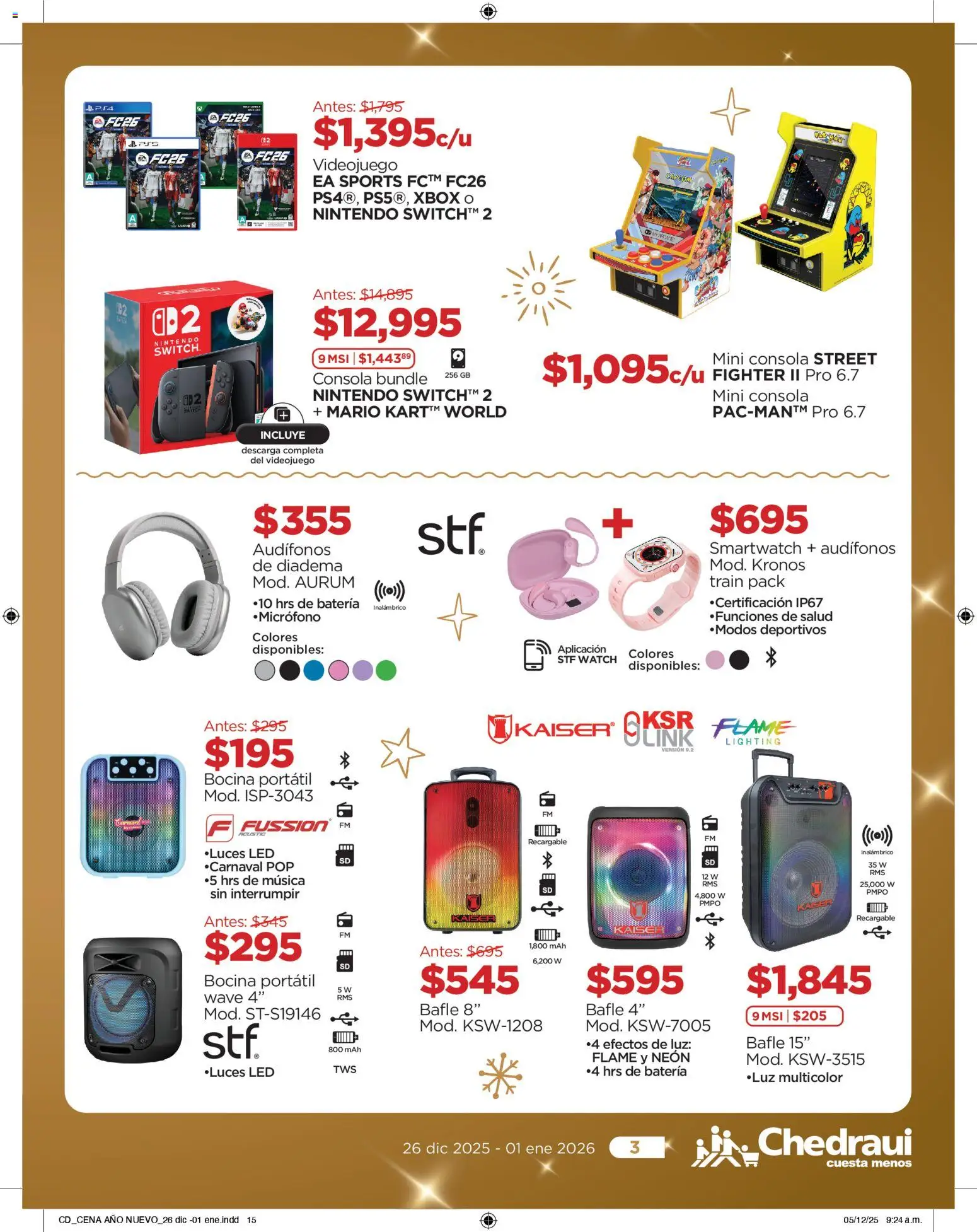 Nuevas ofertas de Chedraui válidas en toda la República Mexicana desde el 26.12.2025. ¡Encuentra las mejores ofertas en Chedraui folleto Delicias! | Página: 14 | Productos: Audífonos, Bocina, Batería, Xbox