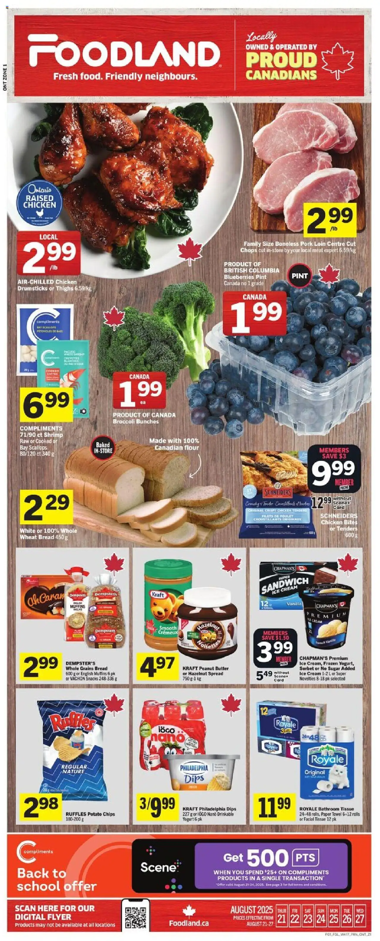 Foodland flyer valid from 21.08.2025 | Page: 1 | Products: Chips, Cutter, Butter, Chicken