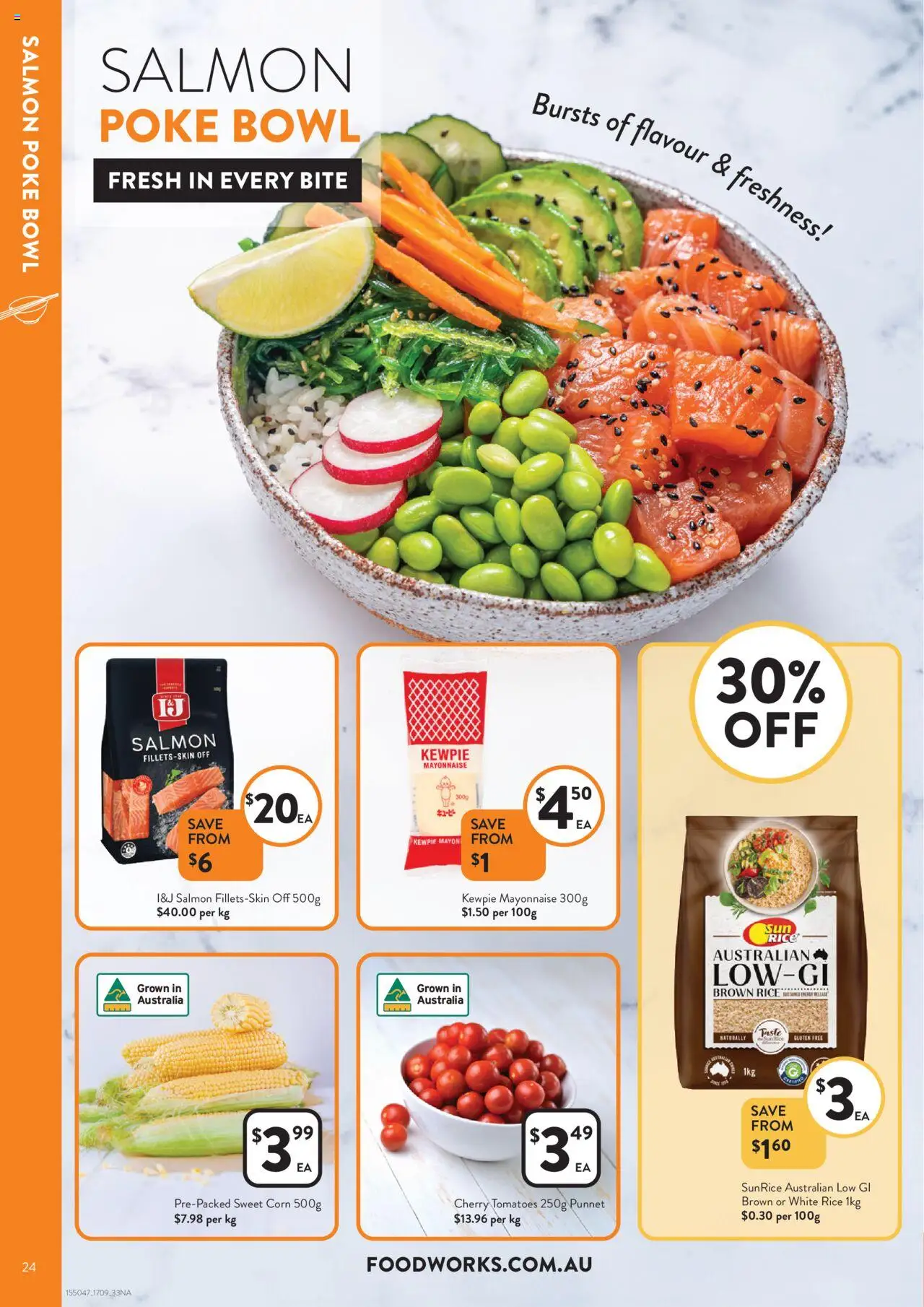 Foodworks catalogue - valid from 17.09.2025 | Page: 24 | Products: Tomatoes, Rice, Salmon, Mayonnaise