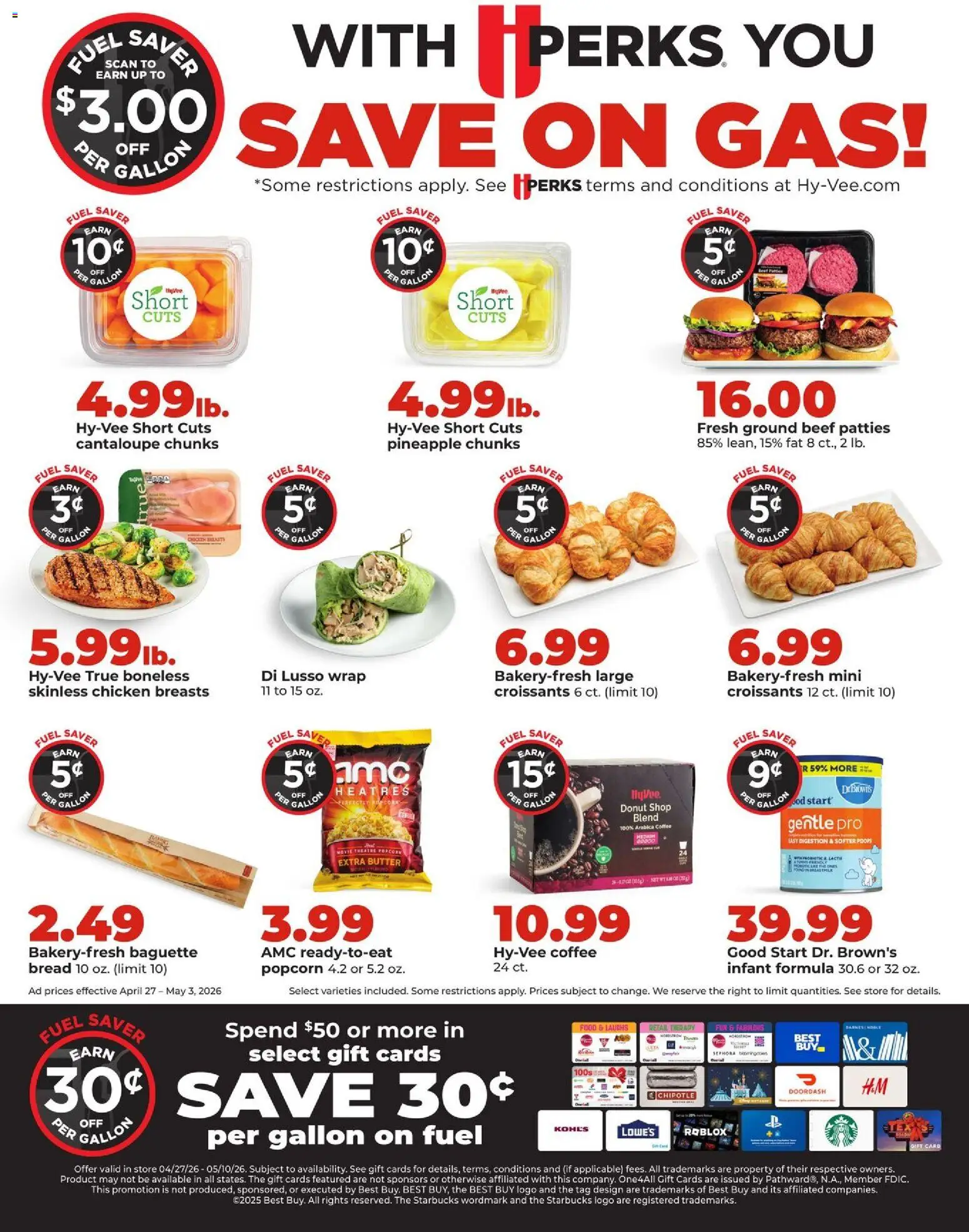 HyVee Weekly Ad - valid from 27.04.2026 | Page: 9 | Products: Butter, Coffee, Pineapple, Croissants