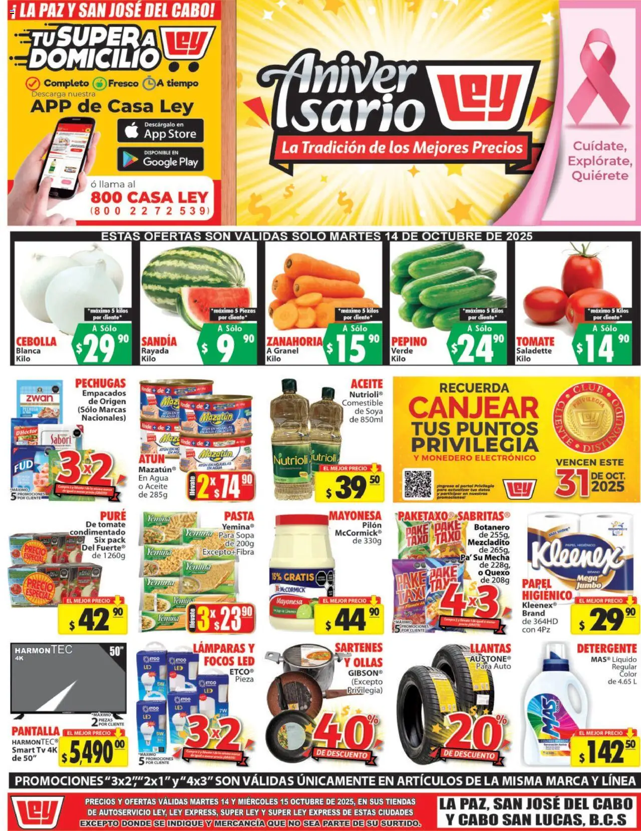 Nuevas ofertas de Casa Ley válidas en toda la República Mexicana desde el 14.10.2025. ¡Encuentra las mejores ofertas en Casa Ley - Folleto Autoservicio! | Página: 2 | Productos: Detergente, Sandía, Atún, Agua