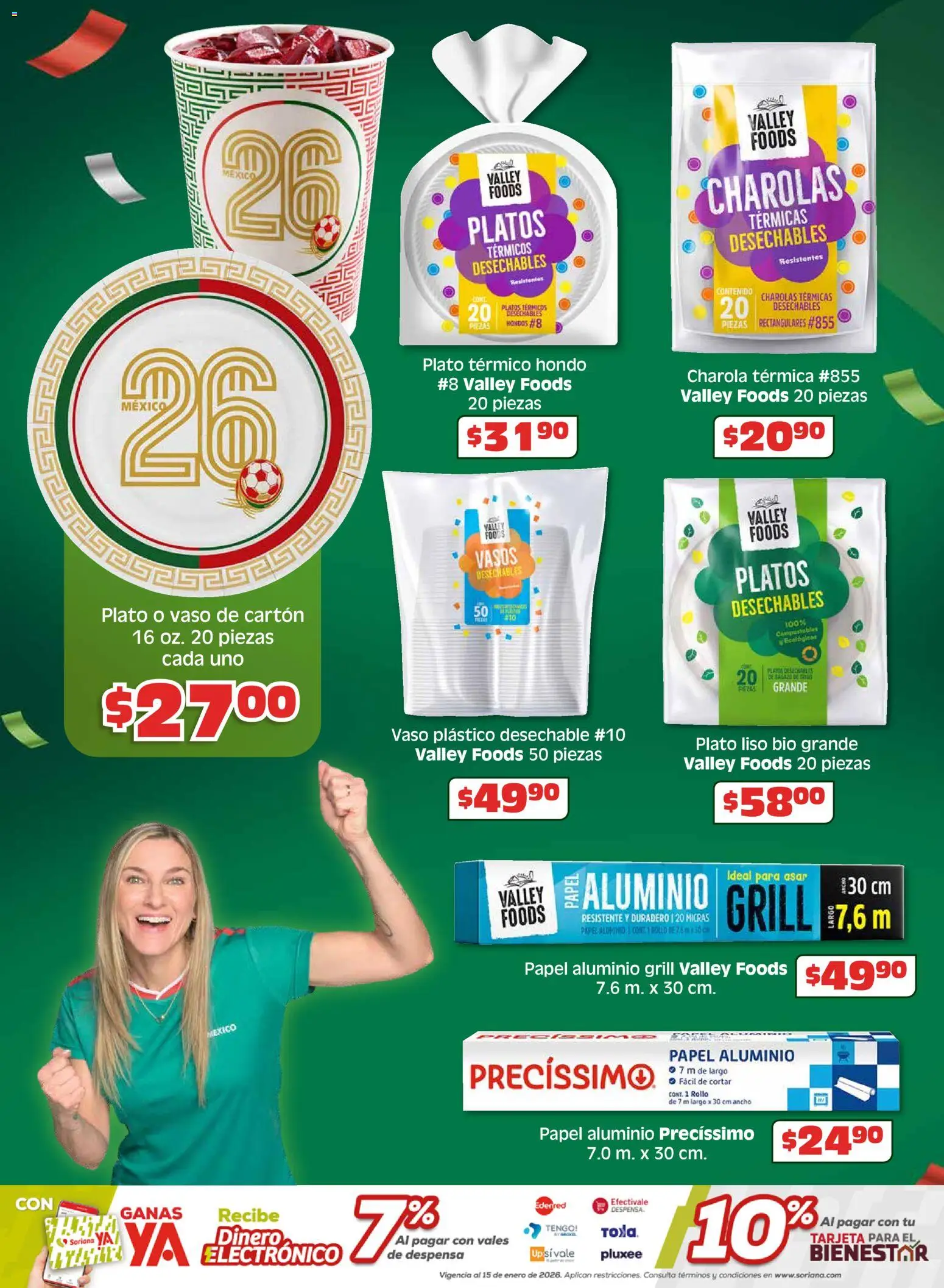 Nuevas ofertas de Soriana válidas en toda la República Mexicana desde el 26.03.2026. ¡Encuentra las mejores ofertas en Soriana En México apoyamos con todo Híper Nacional! | Página: 15 | Productos: Despensa, Vasos