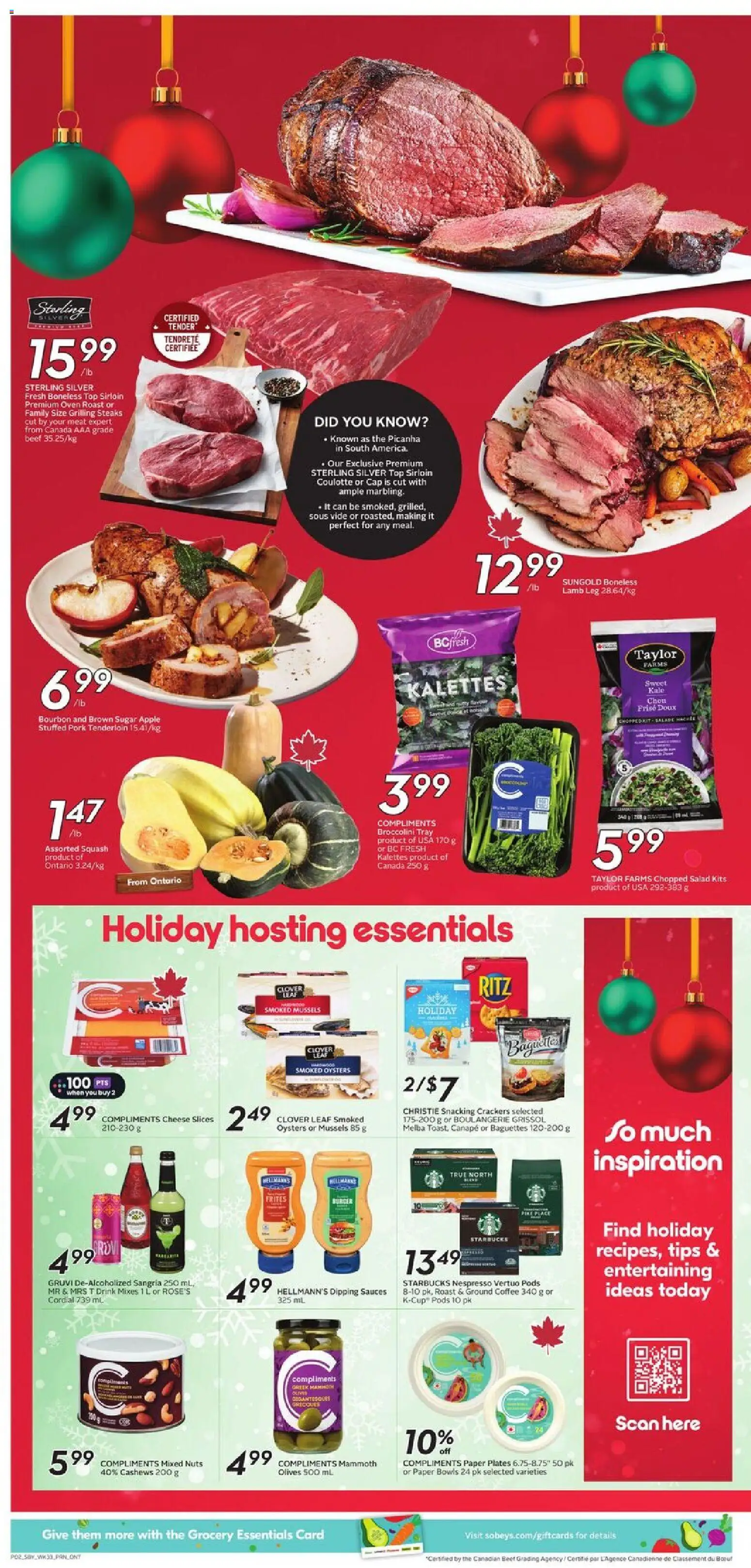 Sobeys flyer valid from 11.12.2025 | Page: 5 | Products: Nuts, Cap, Oven, Coffee