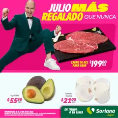 Vista previa de Soriana - Fin de Semana Súper: Ags, Nay, Jal, Qro, Col, Mich, Gto, Hgo, Tlax, Mor, Pue, Gro, Oax, Edo. de Mex, Valle de México, Za, nuevo folleto de la tienda, válido en México a partir del 18.07.2025