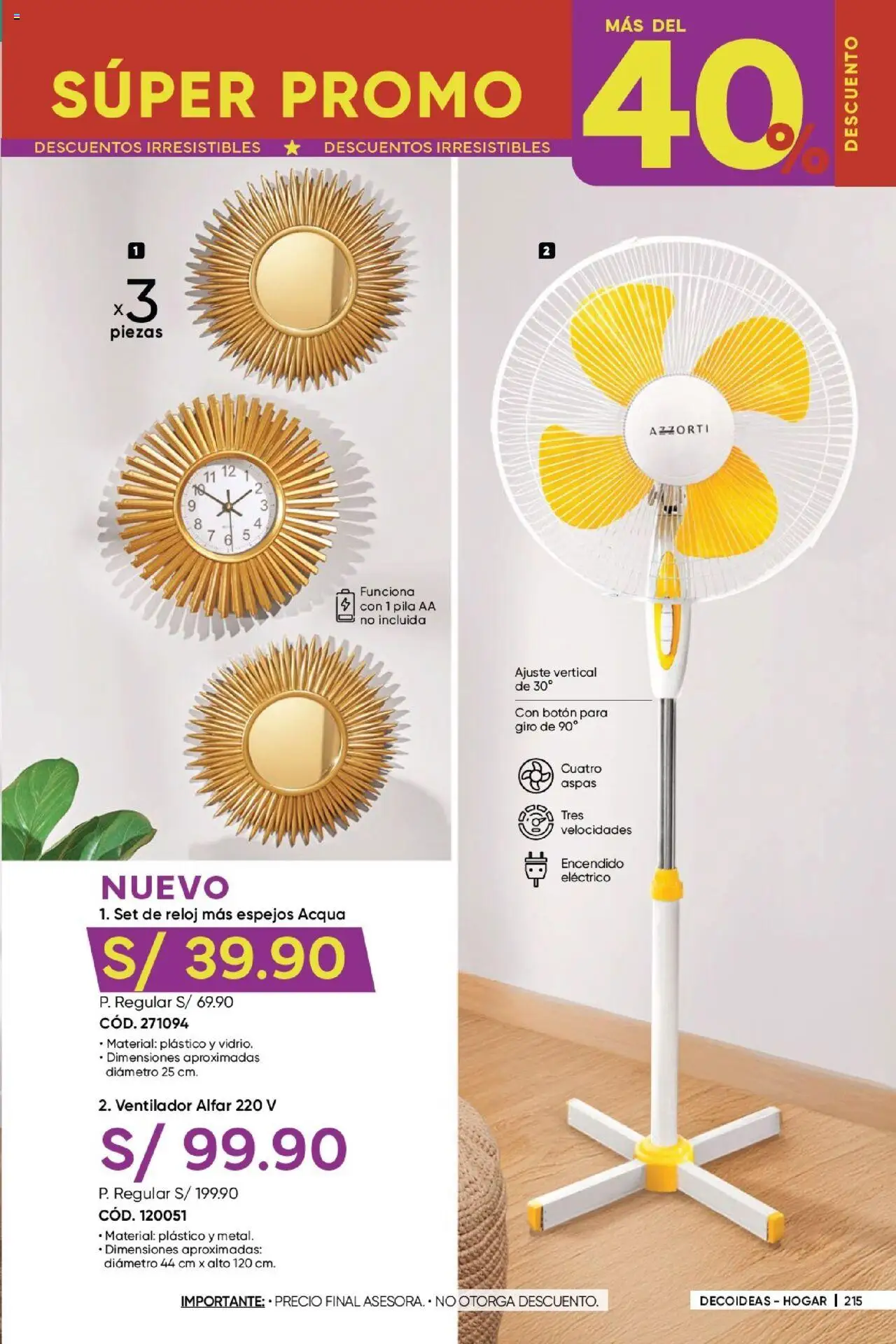 Catálogo Azzorti válido desde 17.06.2025 | Página: 217 | Productos: Reloj, Ventilador