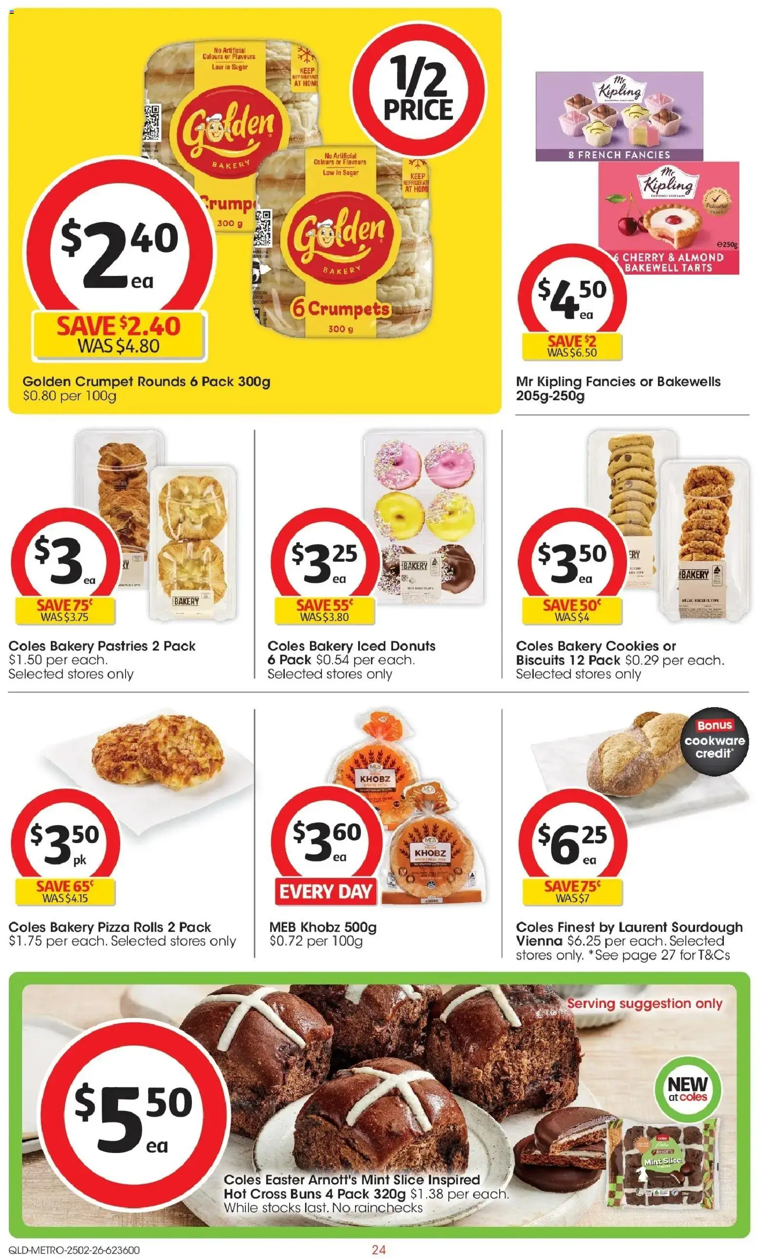 Coles catalogue - valid from 25.02.2026 | Page: 24 | Products: Pizza, Cookware, Biscuits, Bakery