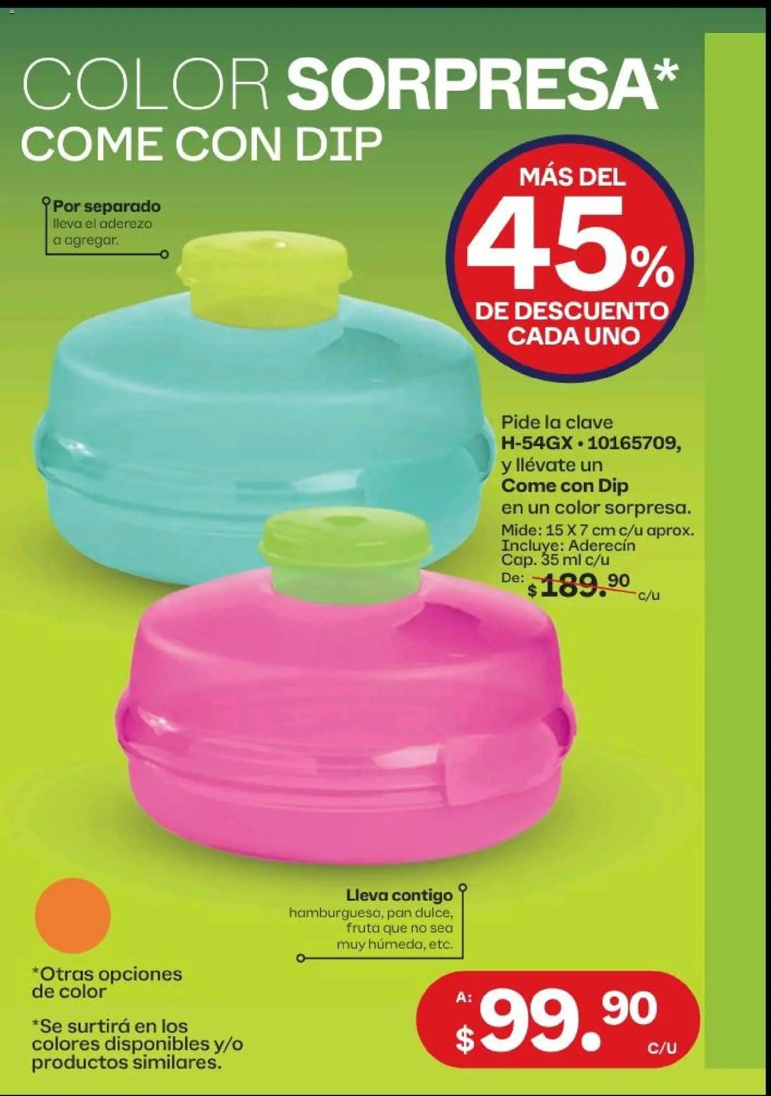 Nuevas ofertas de Tupperware válidas en toda la República Mexicana desde el 20.04.2026. ¡Encuentra las mejores ofertas en Tupperware catálogo! | Página: 48 | Productos: Aderezo, Pan