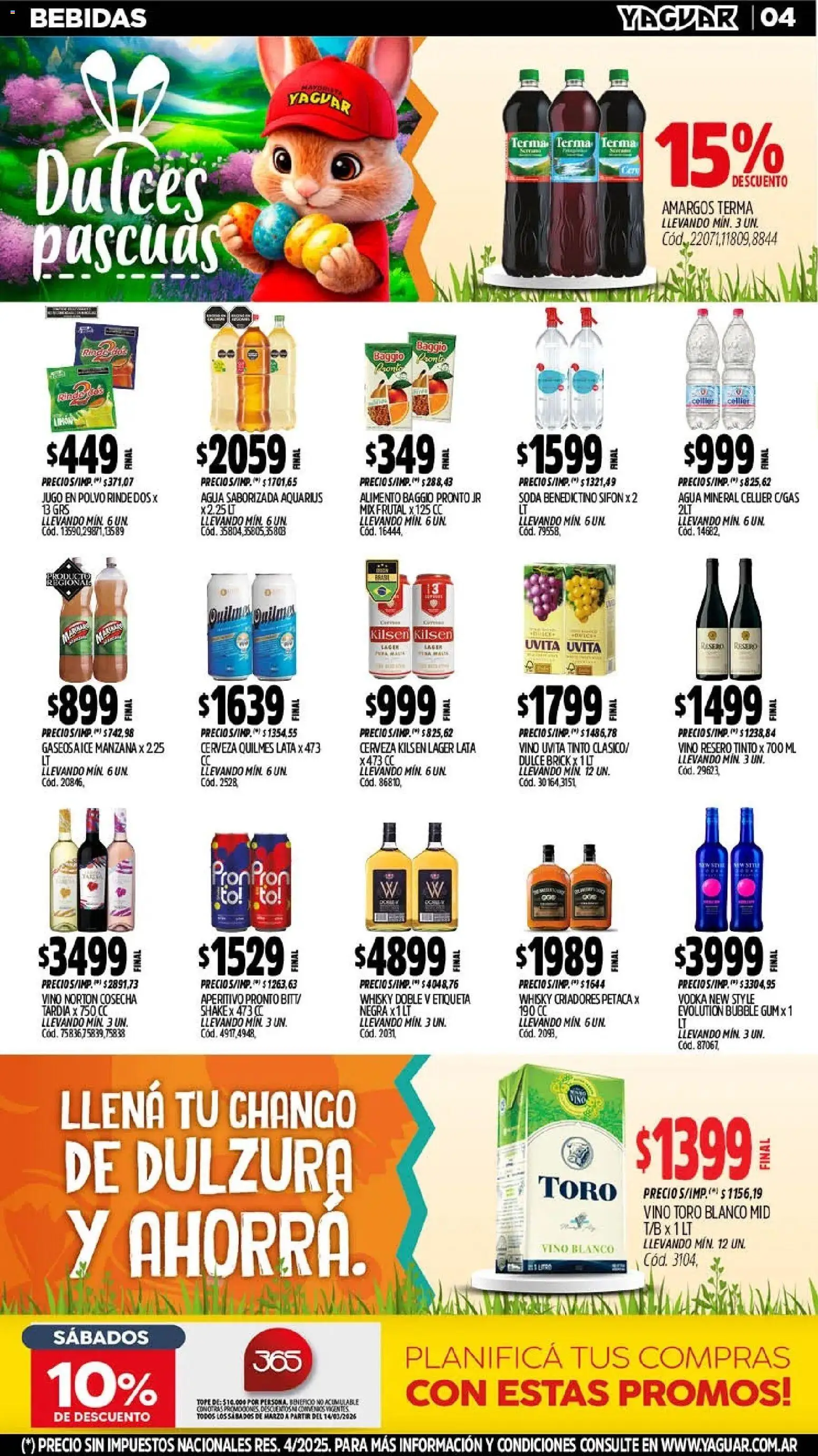 Yaguar - Oferta Semanal Jujuy │ válido desde el 23.03.2026 | Página: 4 | Productos: Soda, Agua, Cerveza, Agua saborizada