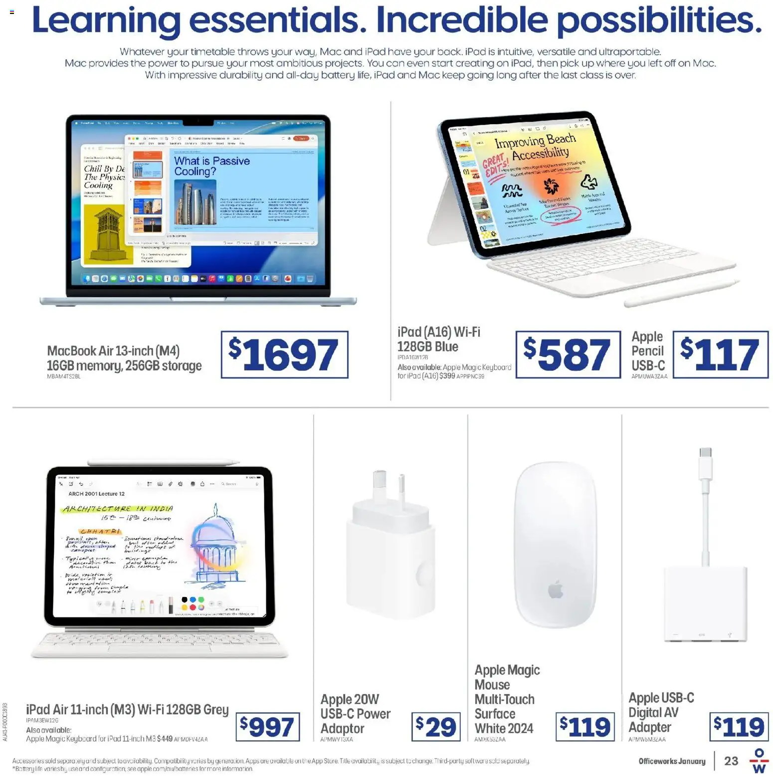 Officeworks catalogue - valid from 01.01.2026 | Page: 23 | Products: Battery, Water, Accessories, Mouse