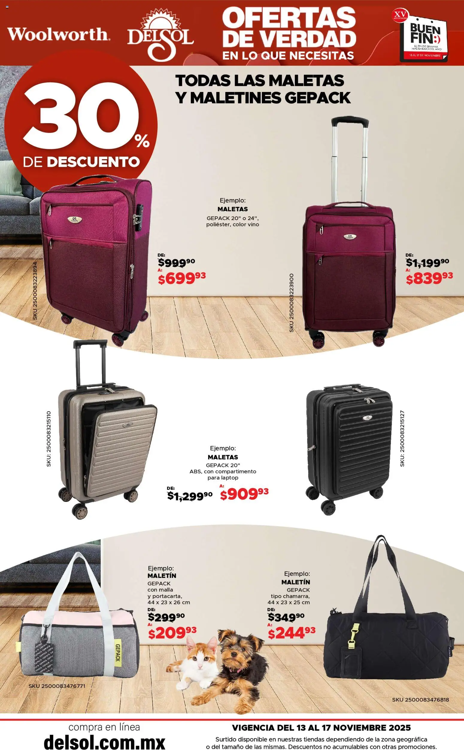 Nuevas ofertas de Del Sol y Woolworth válidas en toda la República Mexicana desde el 13.11.2025. ¡Encuentra las mejores ofertas en Del Sol y Woolworth Buen fin! | Página: 34 | Productos: Vino, Malla