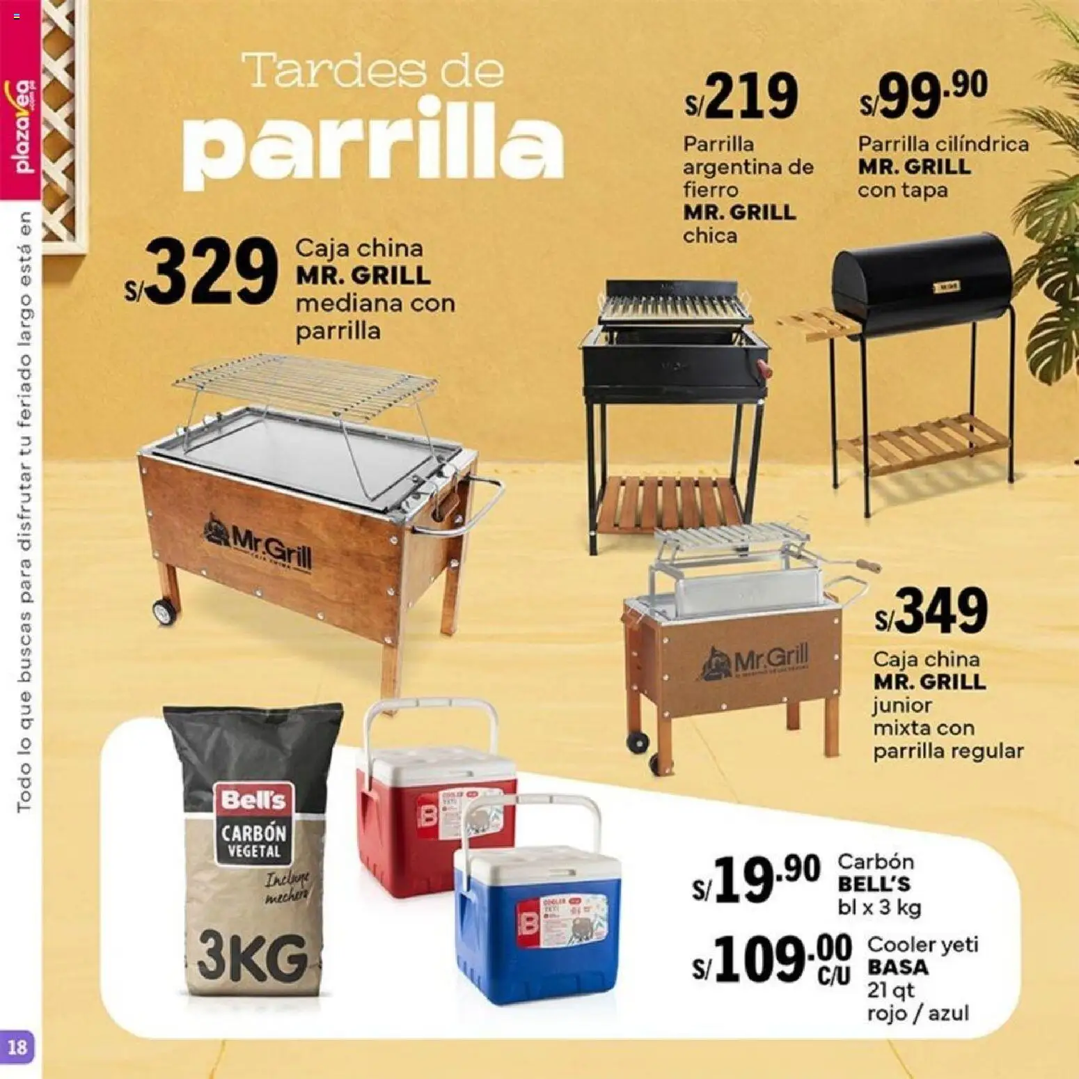 Catálogo Plaza Vea válido desde 23.03.2026 | Página: 18 | Productos: Caja, Parrilla