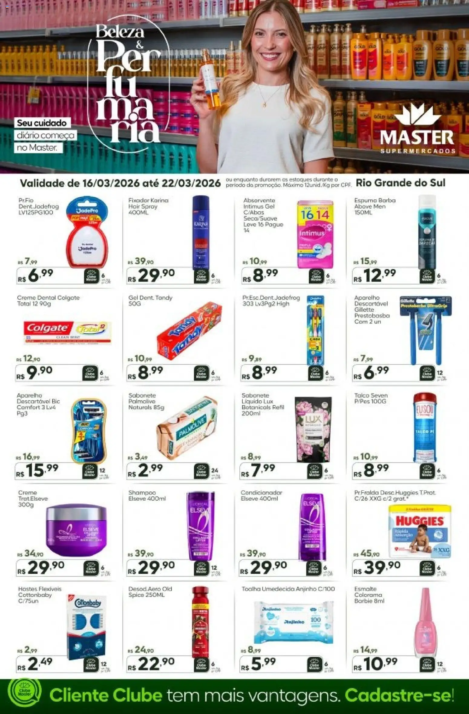 Master Folheto - válido de 16.03.2026 | Página: 1 | Produtos: Shampoo, Talco, Creme dental, Toalha umedecida
