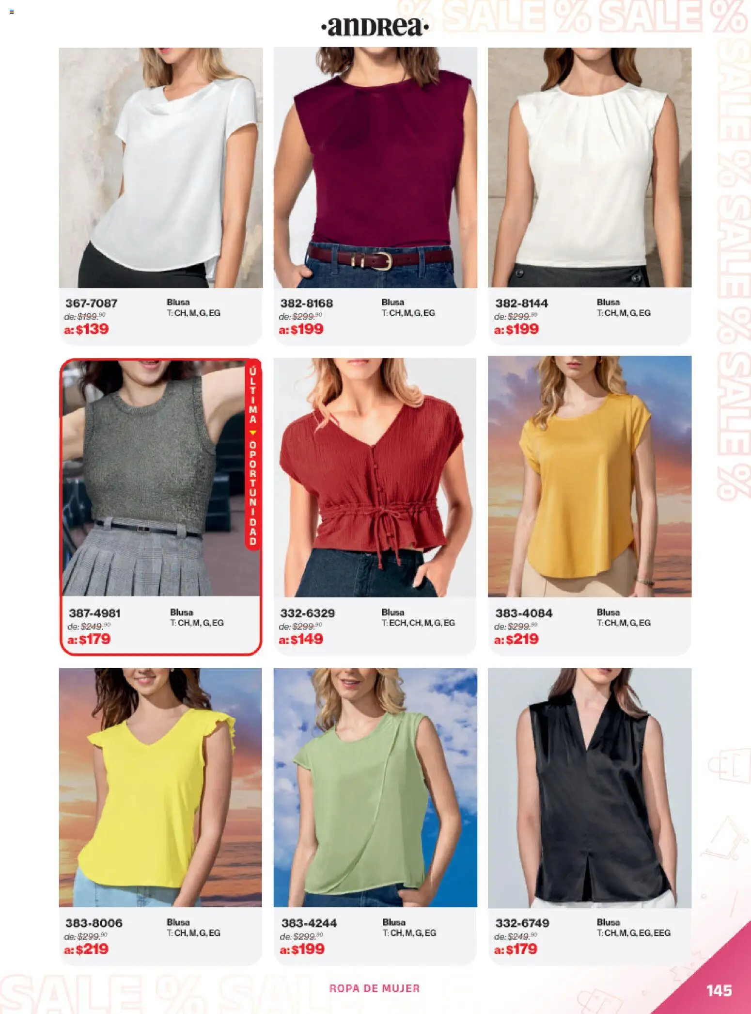 Nuevas ofertas de Andrea válidas en toda la República Mexicana desde el 21.12.2025. ¡Encuentra las mejores ofertas en Andrea catálogo Outlet! | Página: 145 | Productos: Blusa, Ropa