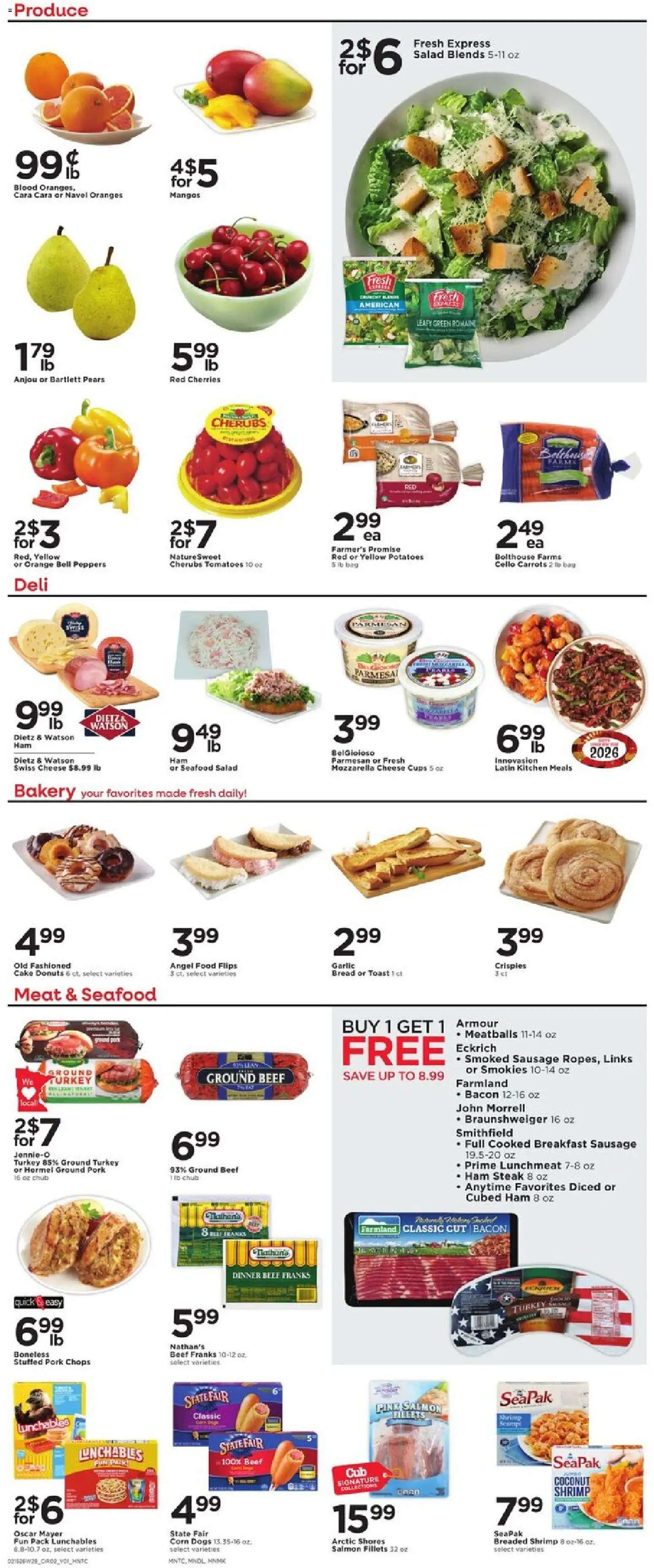 Cub Foods - Weekly Savings - MN - valid from 15.02.2026 | Page: 4 | Products: Bread, Oranges, Potatoes, Garlic