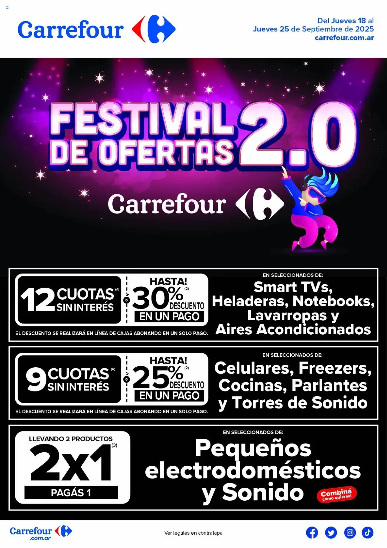 Carrefour - Festival de Ofertas - Salta │ válido desde el 18.09.2025 | Página: 1 | Productos: Lavarropas