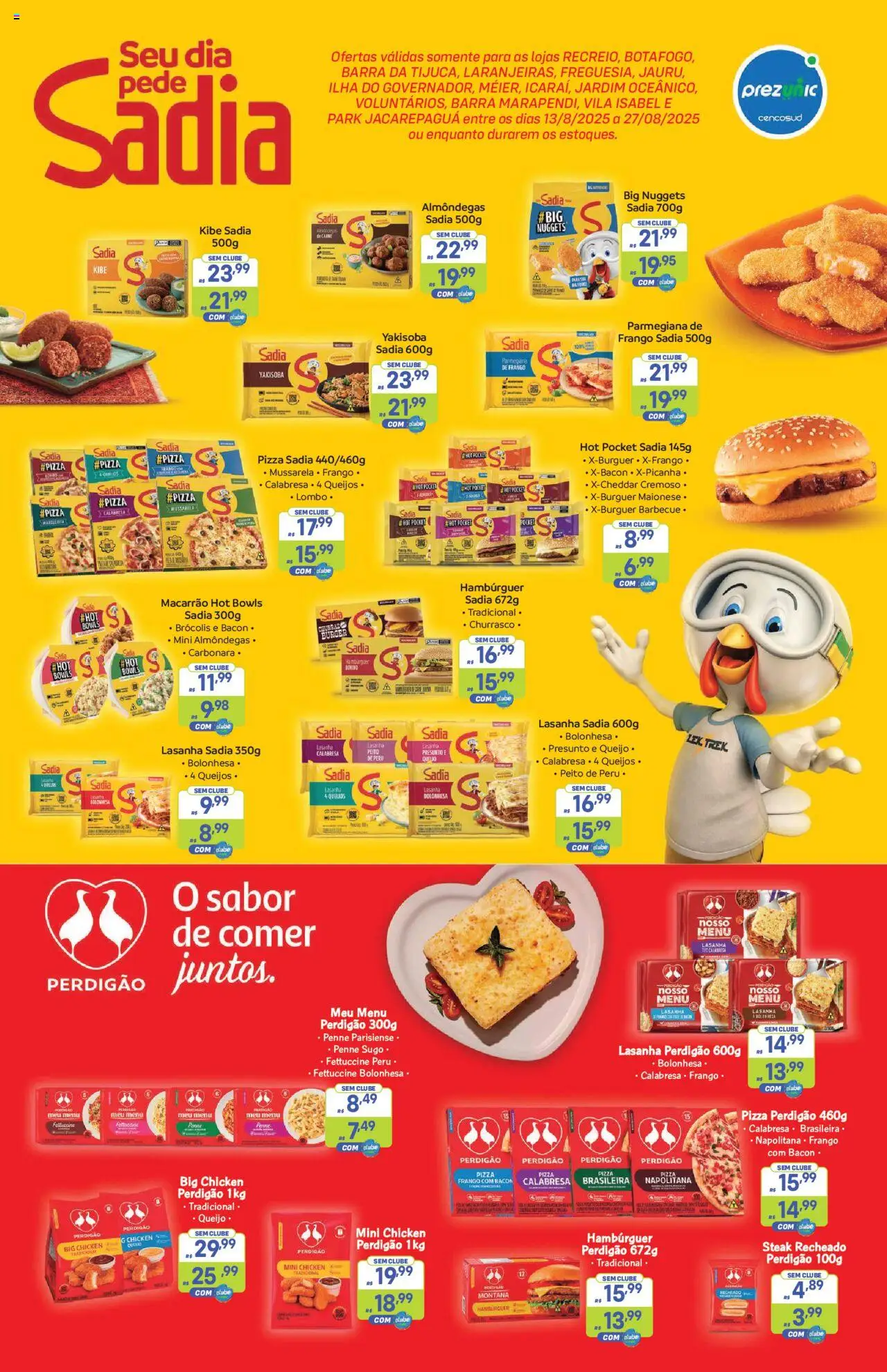 Prezunic Folheto - válido de 13.08.2025 | Página: 4 | Produtos: Presunto, Pizza, Hambúrguer, Maionese