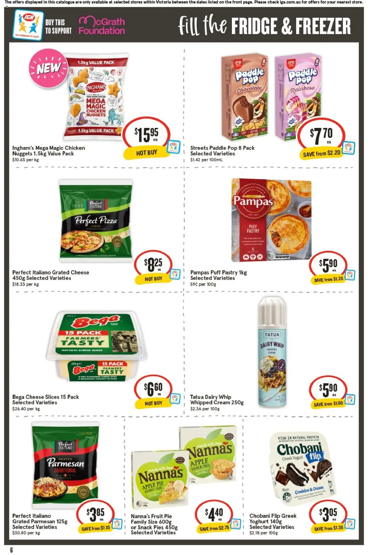 IGA catalogue - valid from 24.09.2025 | Page: 6 | Products: Chocolate, Pizza, Chicken, Foundation