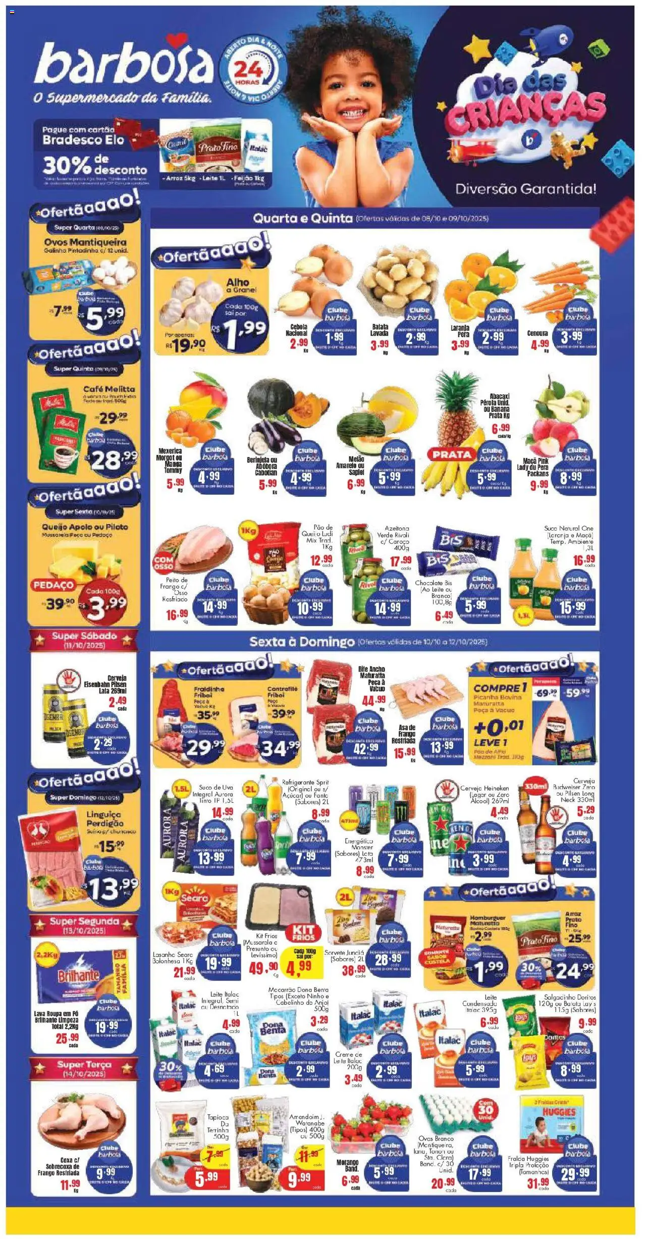 Barbosa Supermercados Folheto - válido de 08.10.2025 | Página: 1 | Produtos: Melão, Pó, Pão, Refrigerante