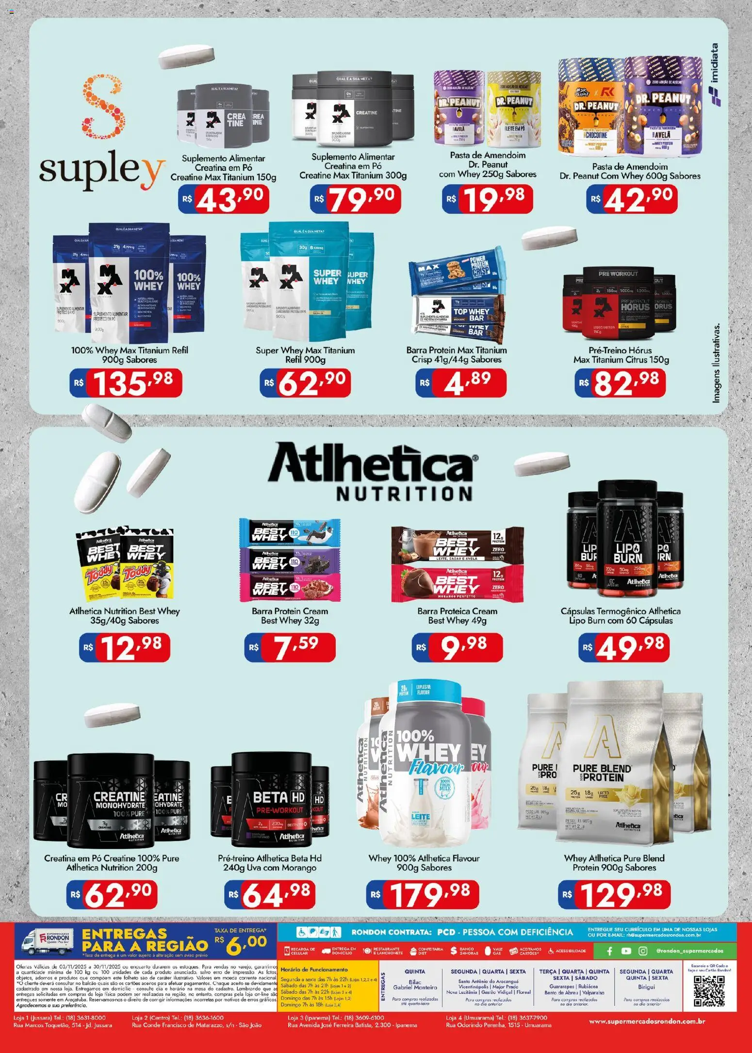 Supermercados Rondon Folheto - válido de 03.11.2025 | Página: 2 | Produtos: Termogênico, Mesa, Leite, Pasta