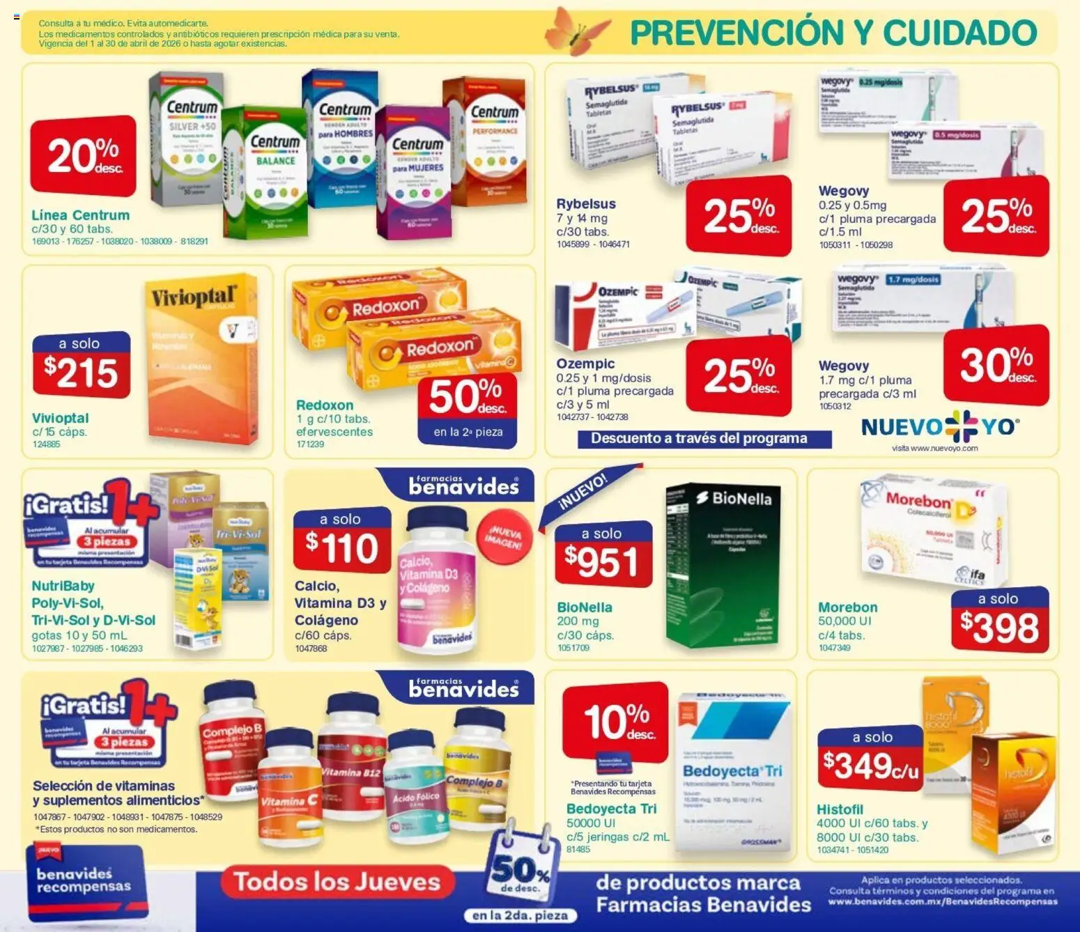 Nuevas ofertas de Farmacia Benavides válidas en toda la República Mexicana desde el 01.04.2026. ¡Encuentra las mejores ofertas en Farmacia Benavides catálogo! | Página: 11