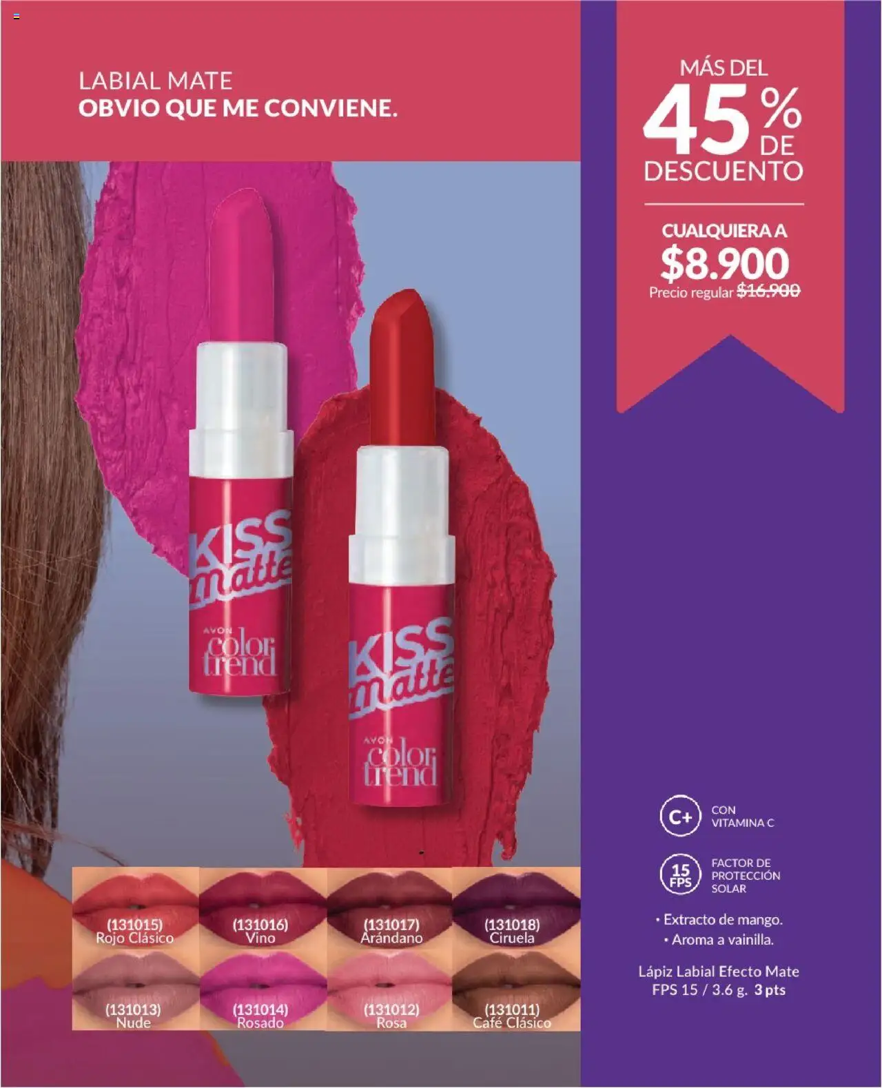 Avon revista - valida desde el 01.08.2025 | Página: 65 | Productos: Lápiz labial, Café, Vino