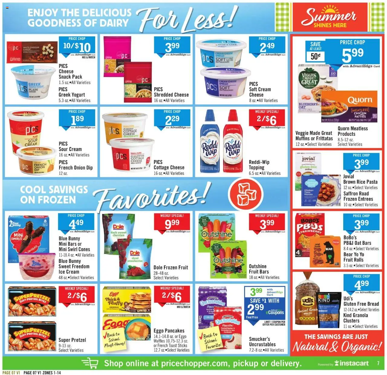 Price Chopper Weekly Ad - valid from 10.08.2025 | Page: 7 | Products: Butter, Cheese, Cottage cheese, Ice cream