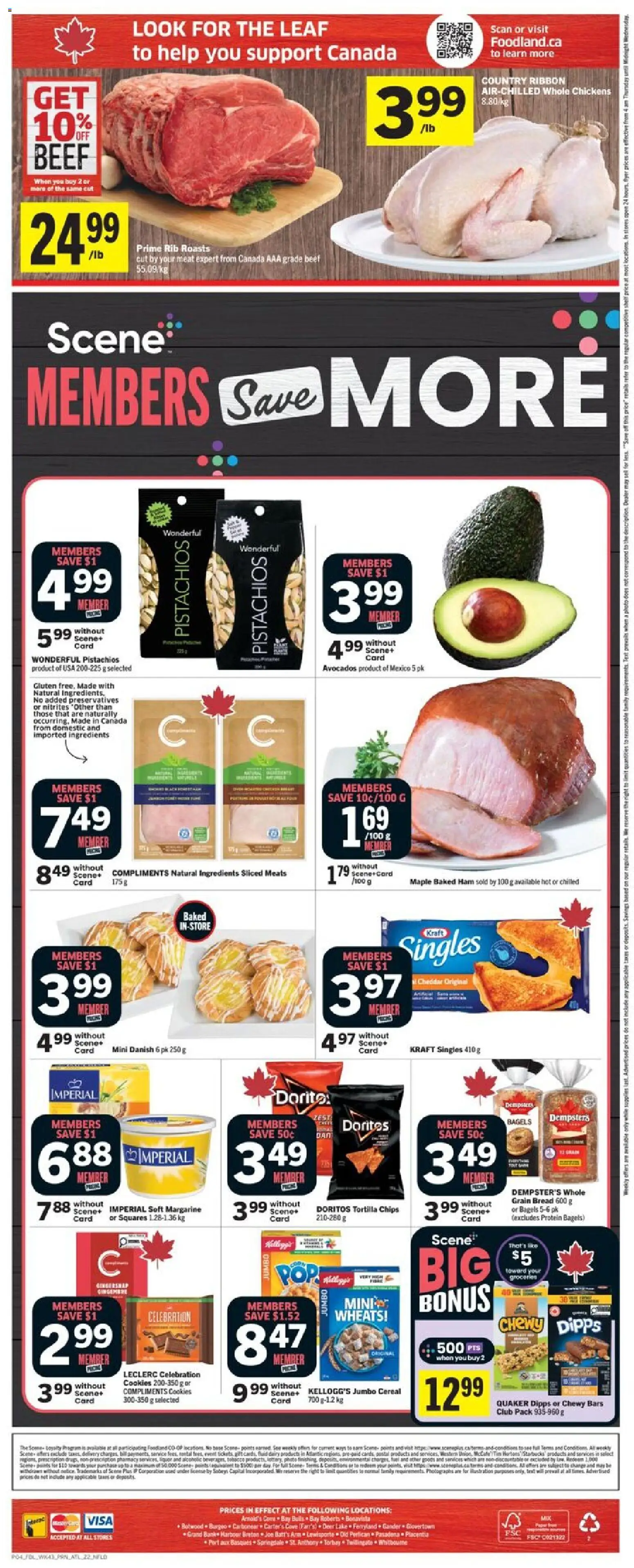 Foodland flyer valid from 19.02.2026 | Page: 2 | Products: Chips, Cookies, Bread, Ham